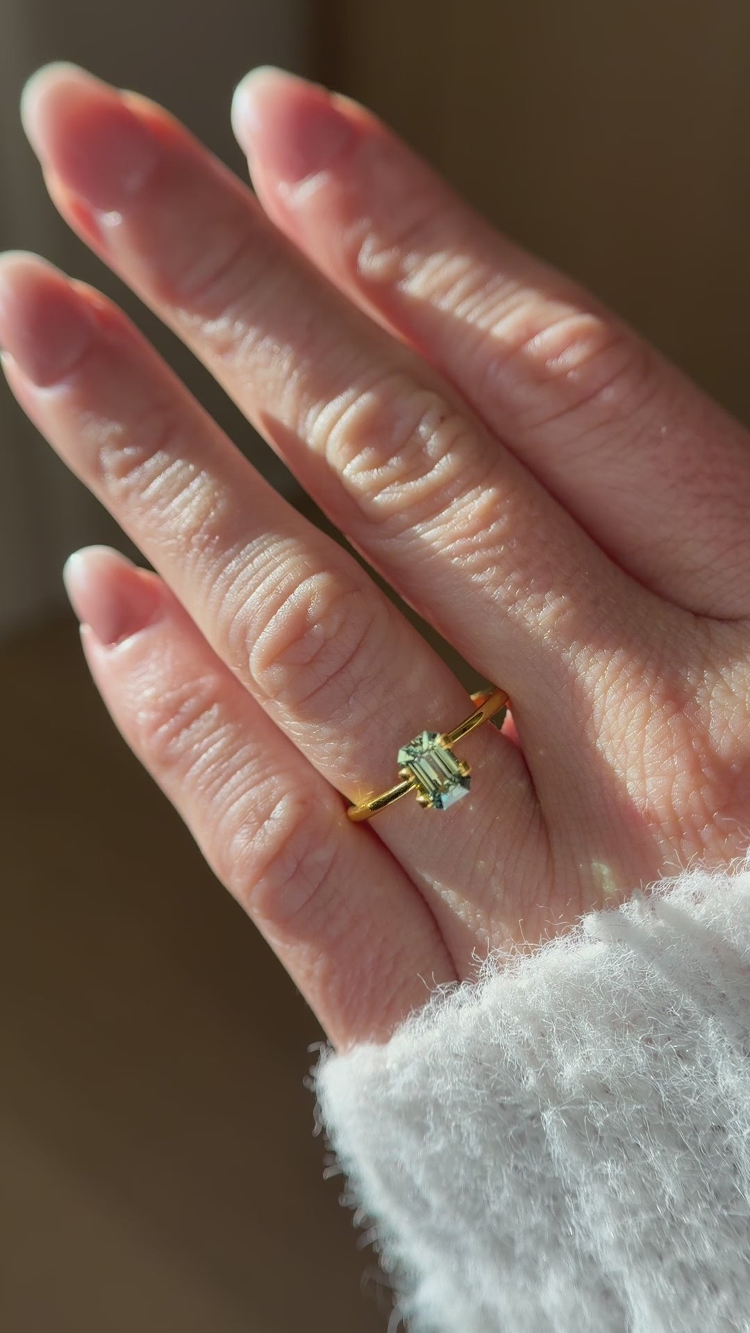 1.1 CT Emerald Cut Green Sapphire