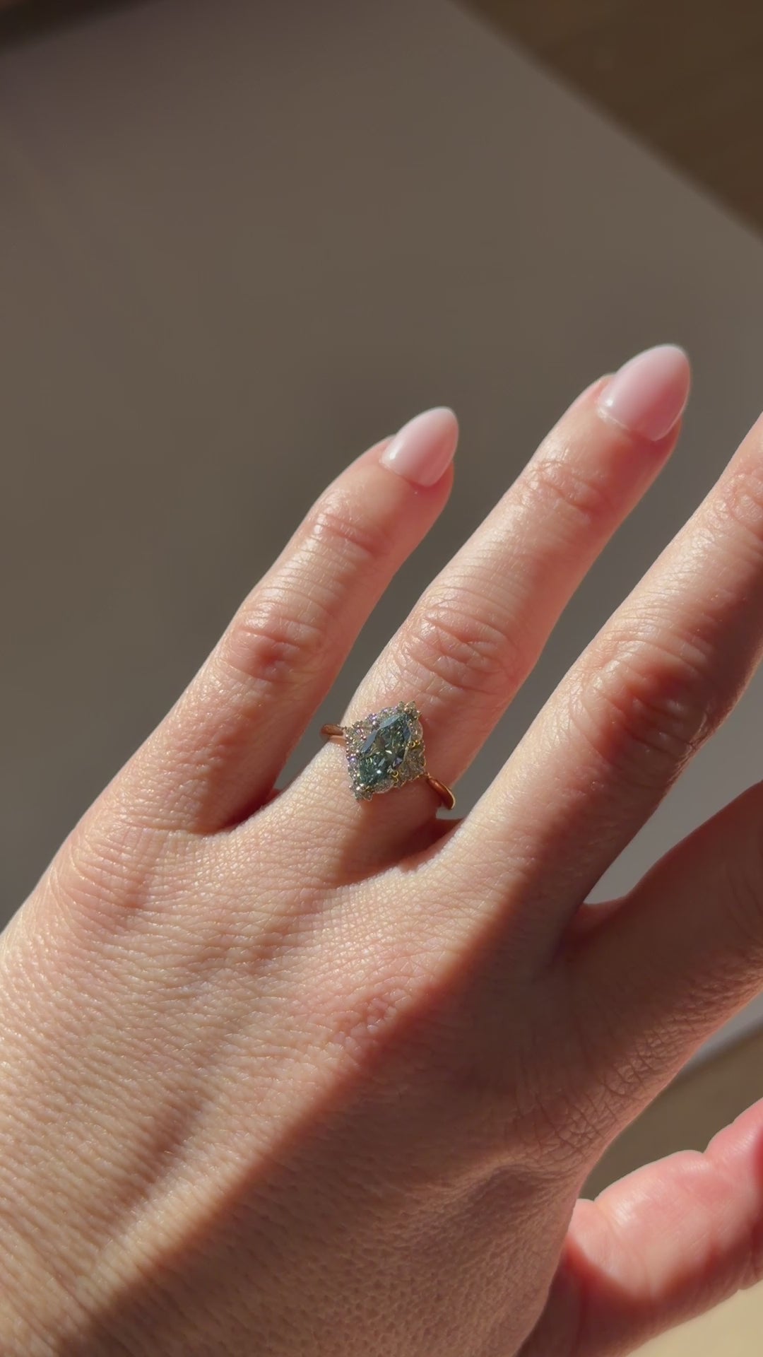 The Noemi Ring | 1.13 CT Marquise Blue Diamond