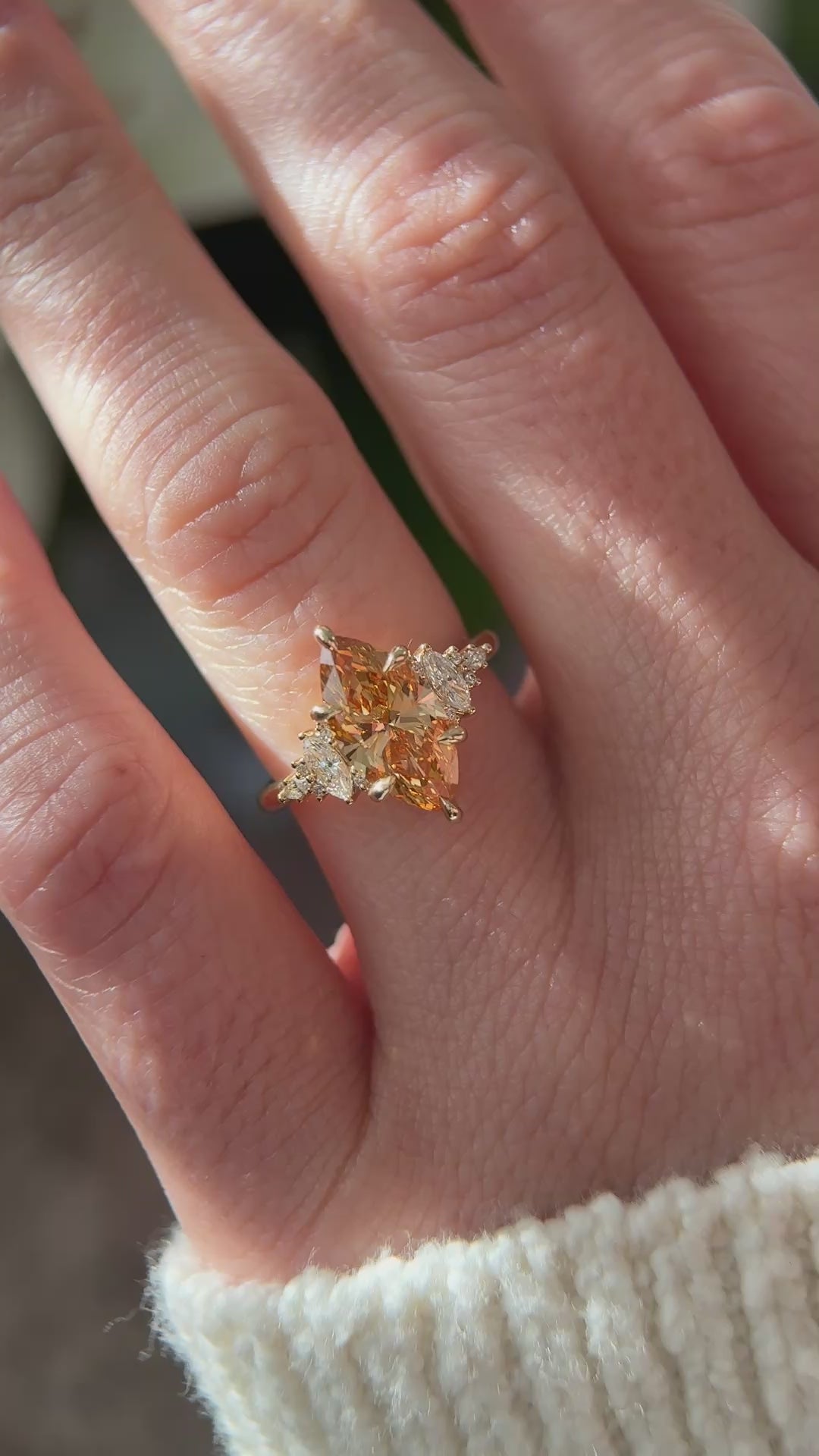 The Maeve Ring | 2.55 CT Marquise Orange Diamond
