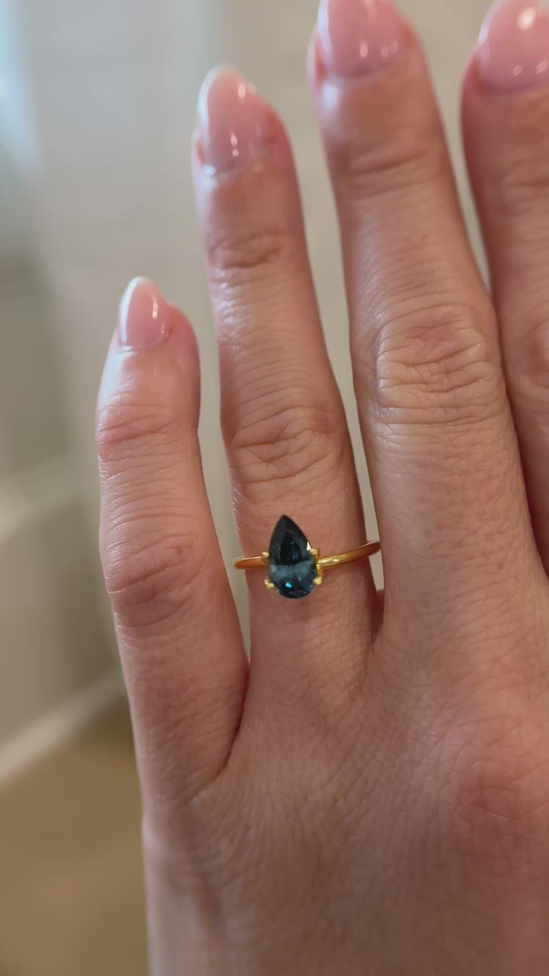 1.99 CT Pear Cut Teal/Navy Blue Sapphire