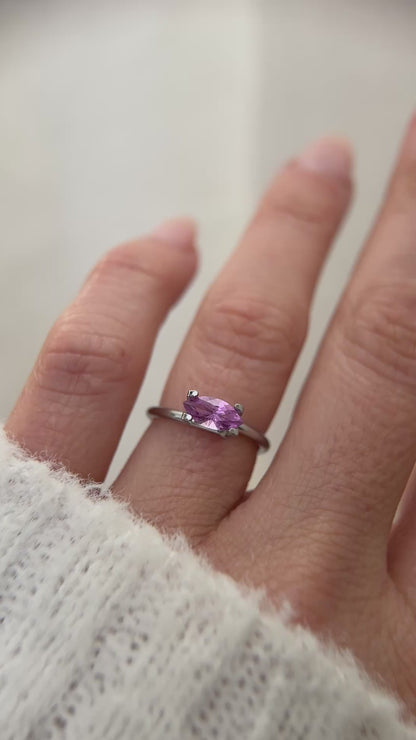 0.67 CT Marquise Cut Magenta Purple Sapphire