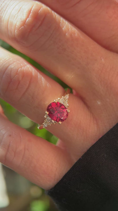 The Maeve Ring | 1.92 CT Oval Red Spinel