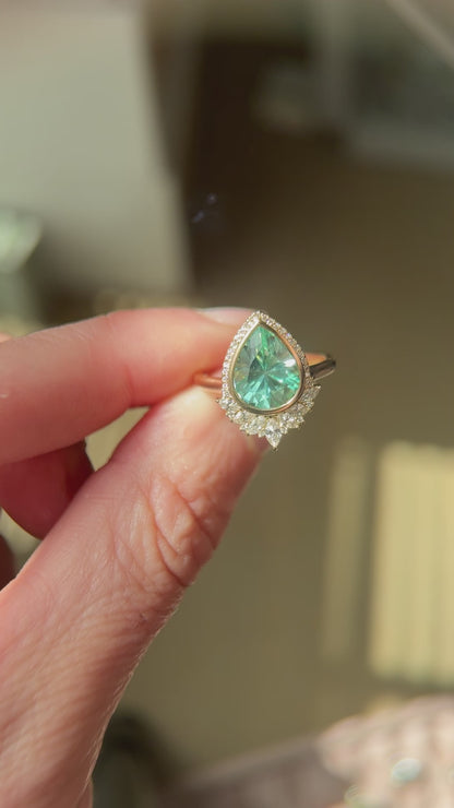 The Penelope Ring | 2.7 CT Pear Paraiba Tourmaline