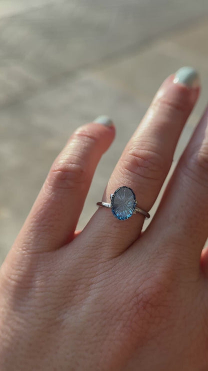2.83 CT Oval Starbrite™ Cut Blue Sapphire