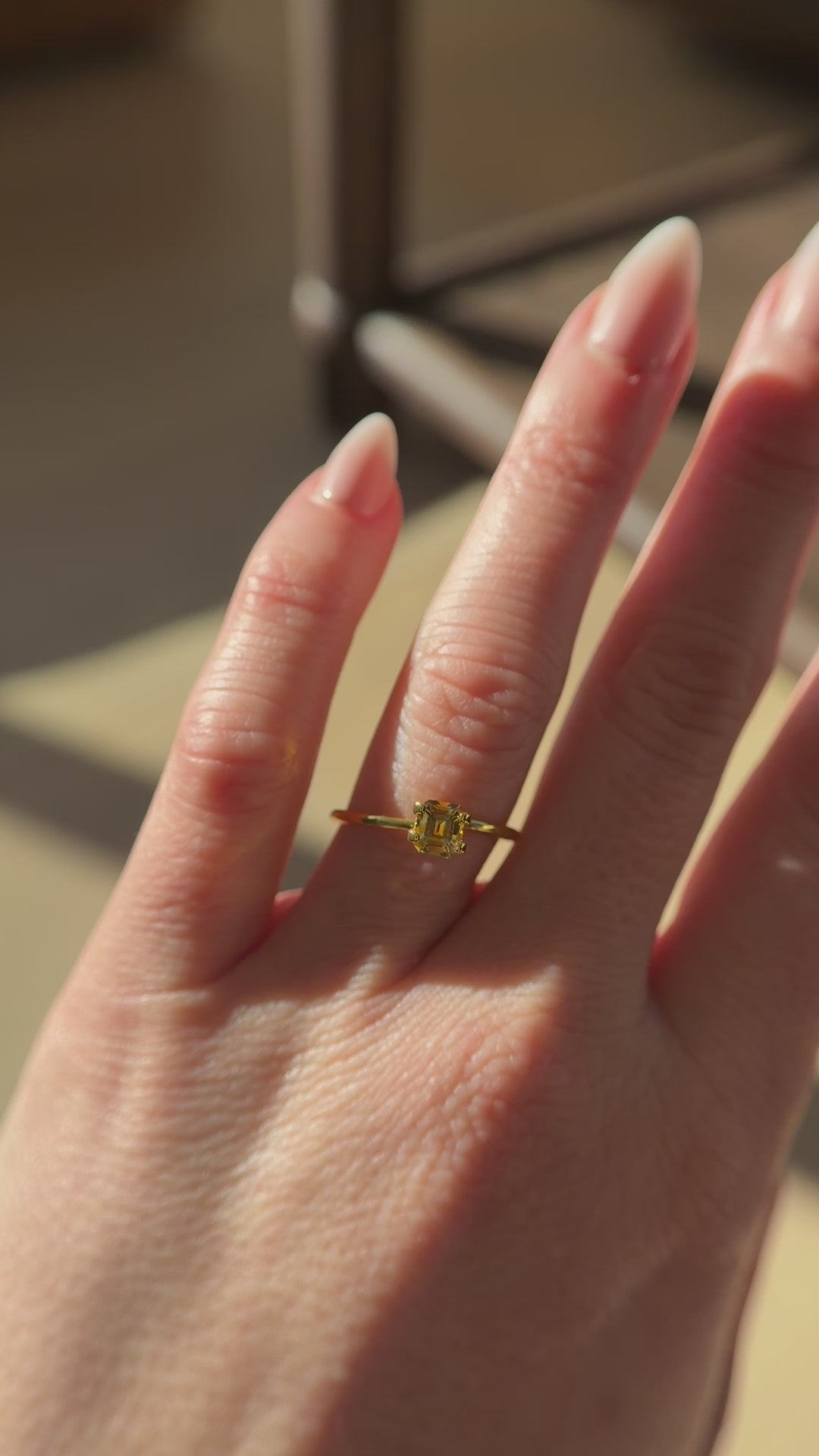 0.81 CT Emerald Cut Bicolor Orange Montana Sapphire