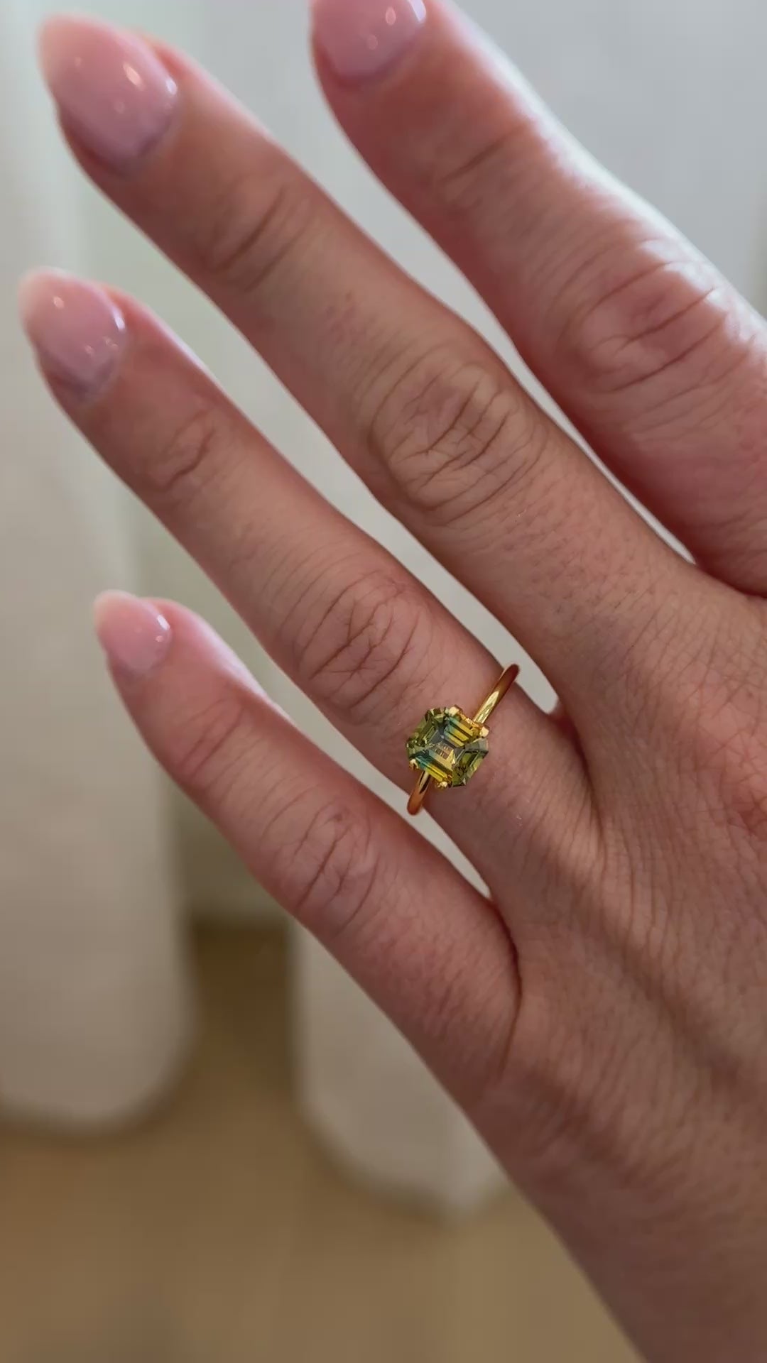 1.73 CT Emerald Cut Bicolor Sapphire