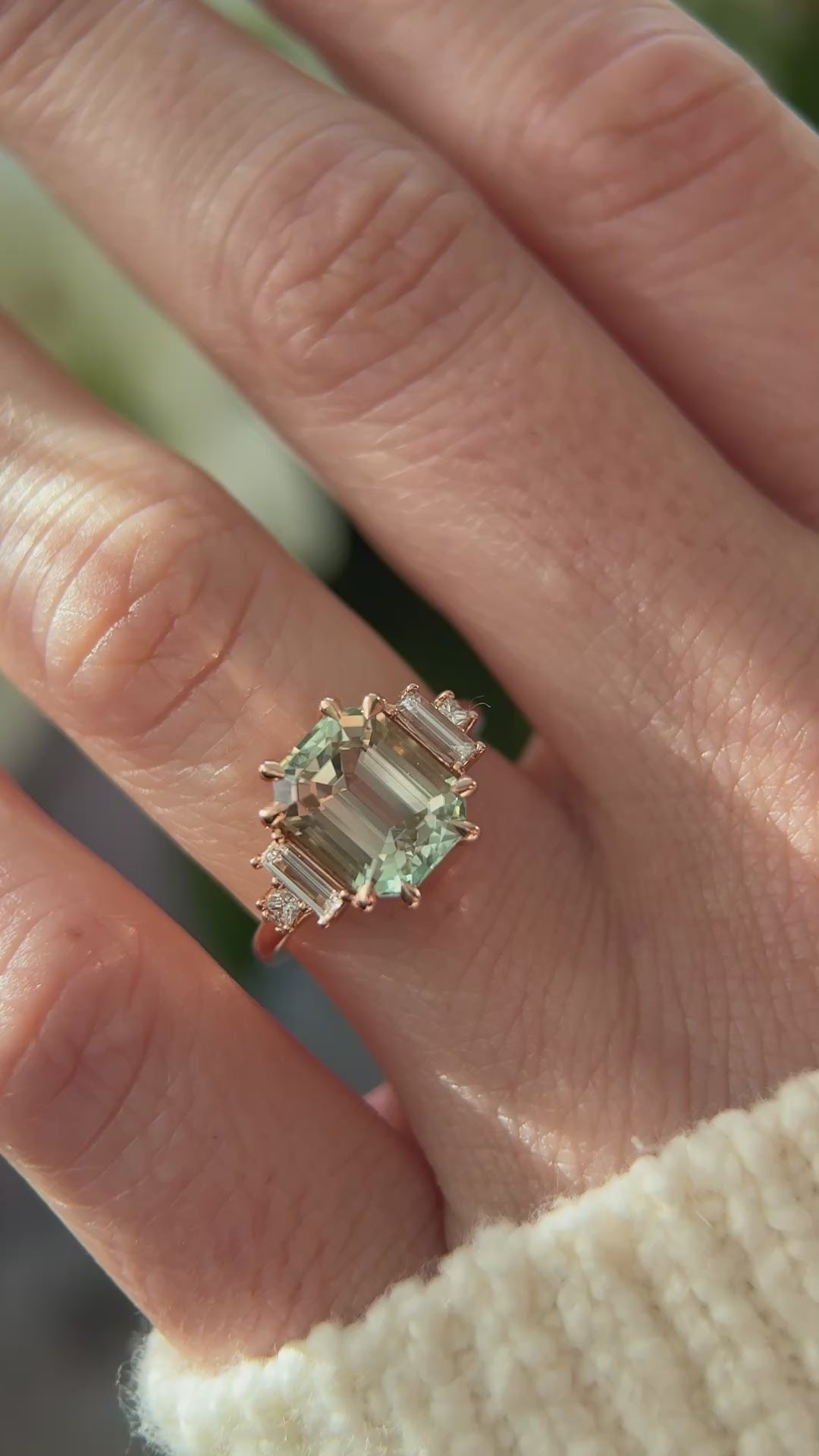 The Mira Ring | 3.88 CT Emerald Cut Bicolor Tourmaline