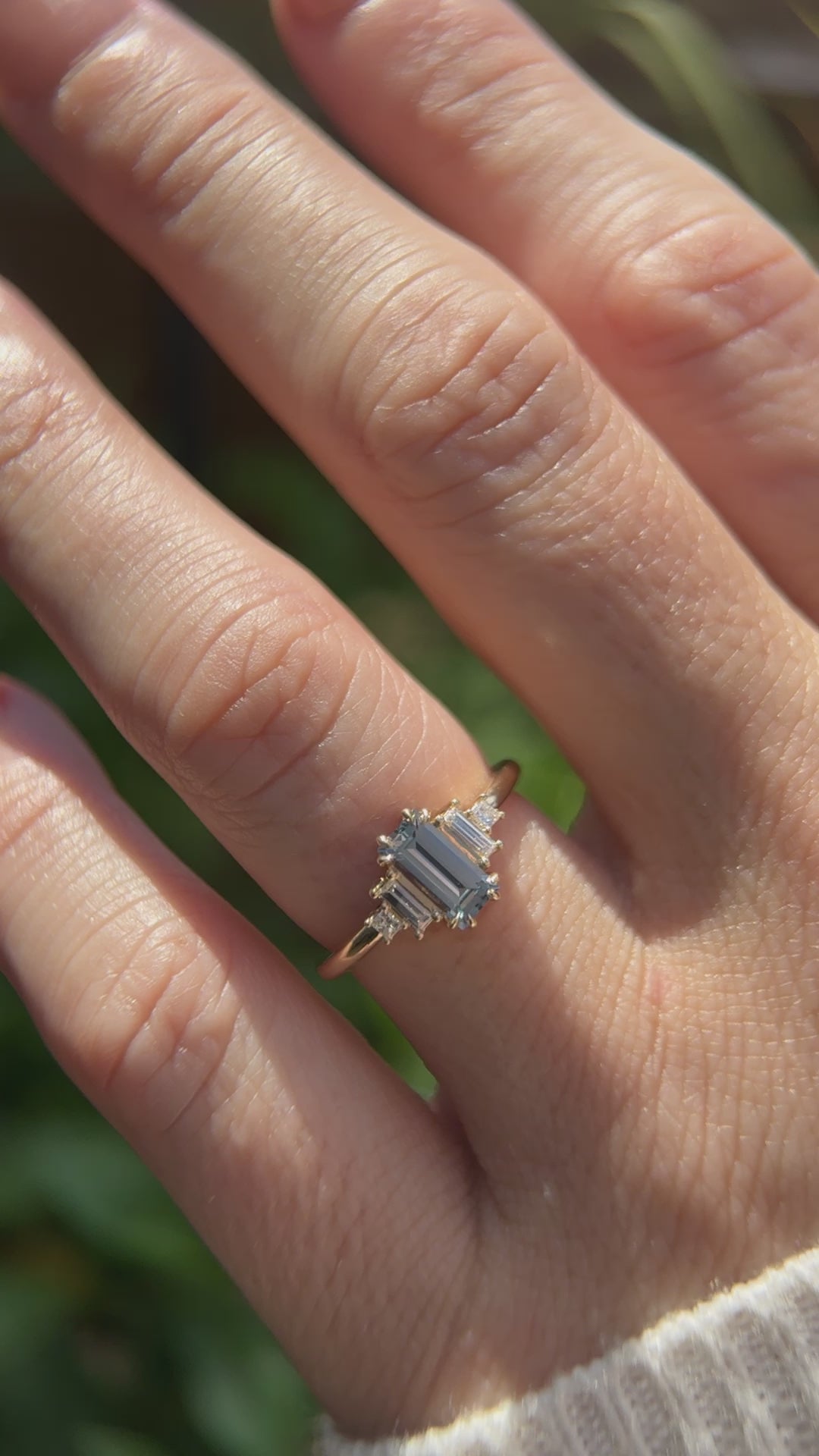The Mira Ring | 0.79 CT Carolina Blue Baguette Sapphire