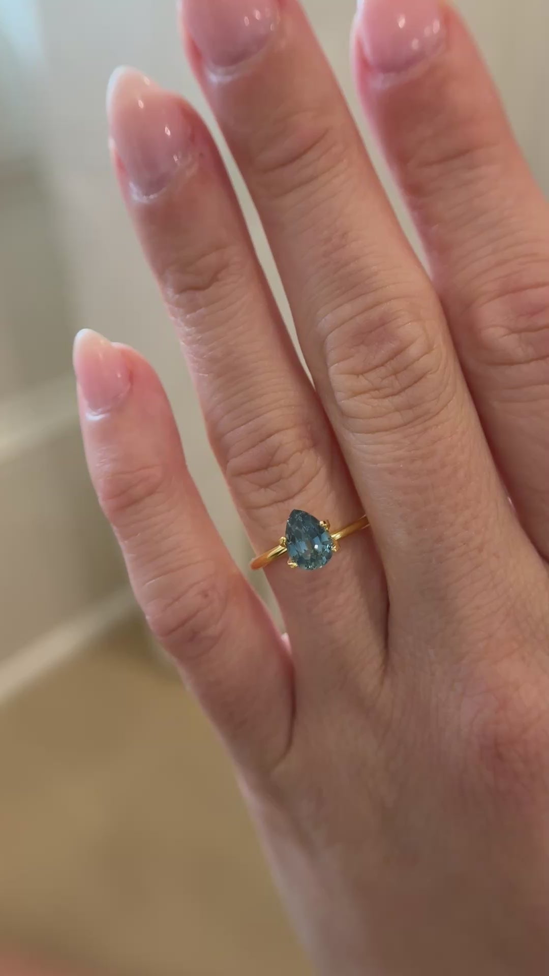 1.51 CT Pear Cut Teal Sapphire