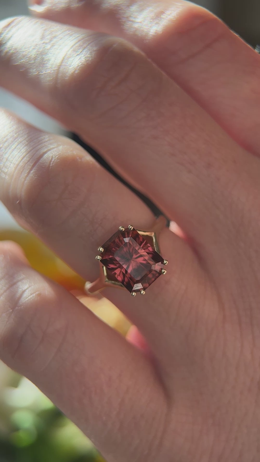 The Riven Ring | 4.1 CT Radiant Red Tourmaline