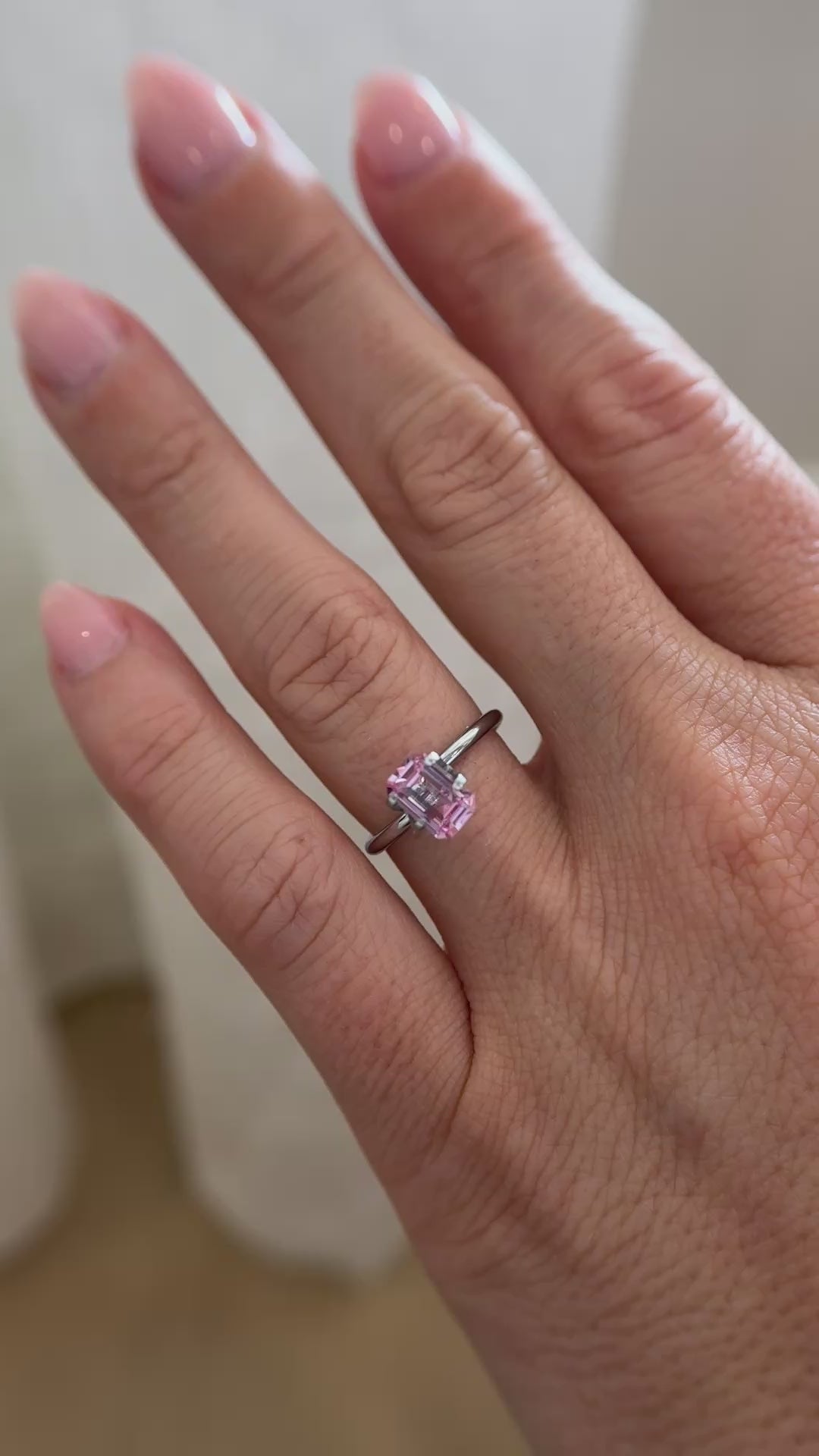 1.37 CT Emerald Cut Pink Sapphire