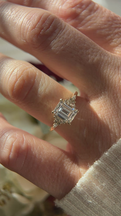 The Maeve Ring | Emerald Cut Moissanite