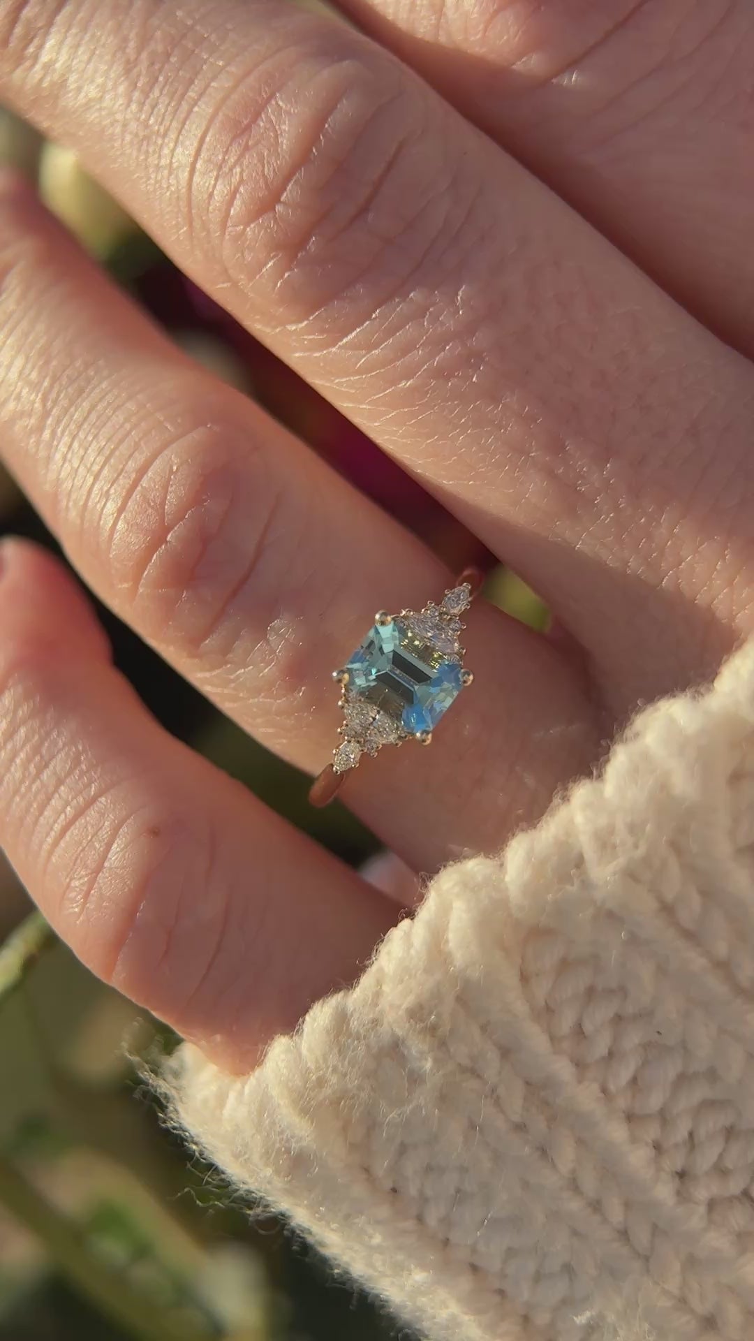 The Maeve Ring | 0.86 CT Emerald Cut Aquamarine