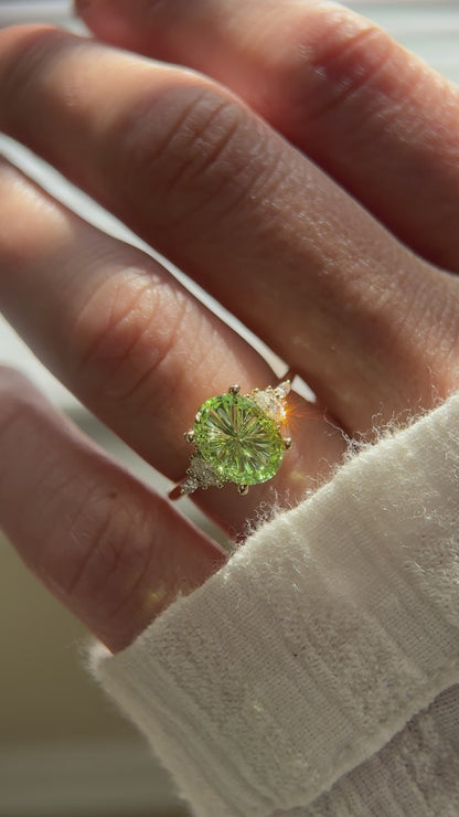 The Maeve Ring - 2.6 CT Apple Green Starbrite™ Tourmaline