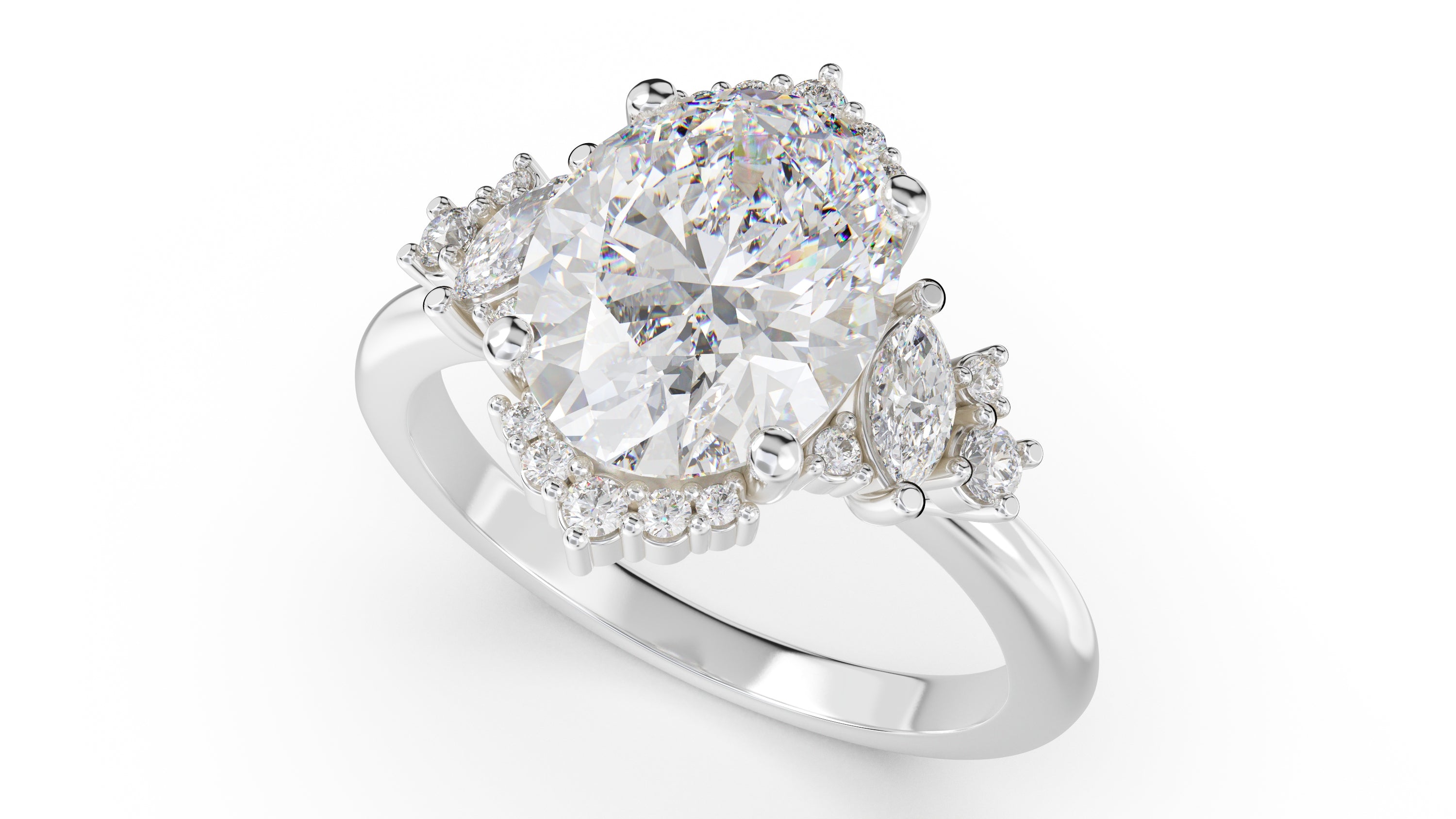 The Naevia Ring | Oval | Setting Only - Lavender Creek Gems 