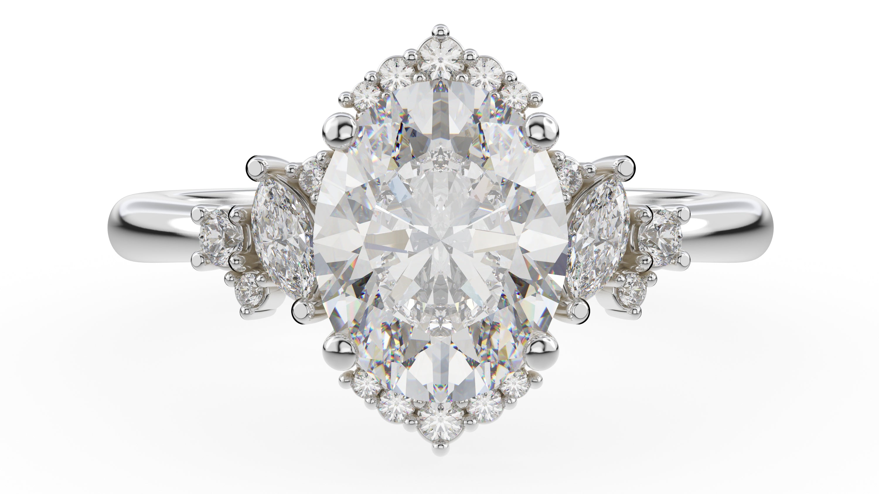 The Naevia Ring | Oval | Setting Only - Lavender Creek Gems 