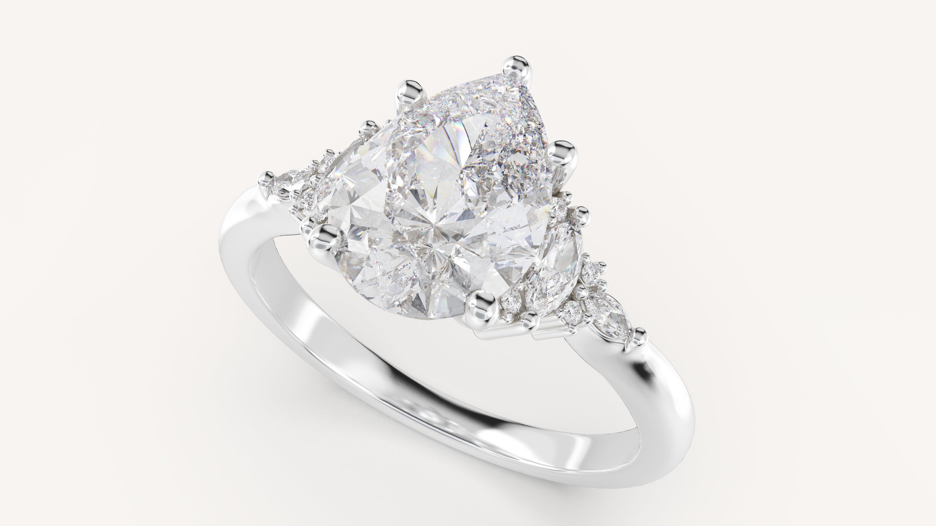 The Low Maeve Ring | Pear | Setting Only - Lavender Creek Gems 