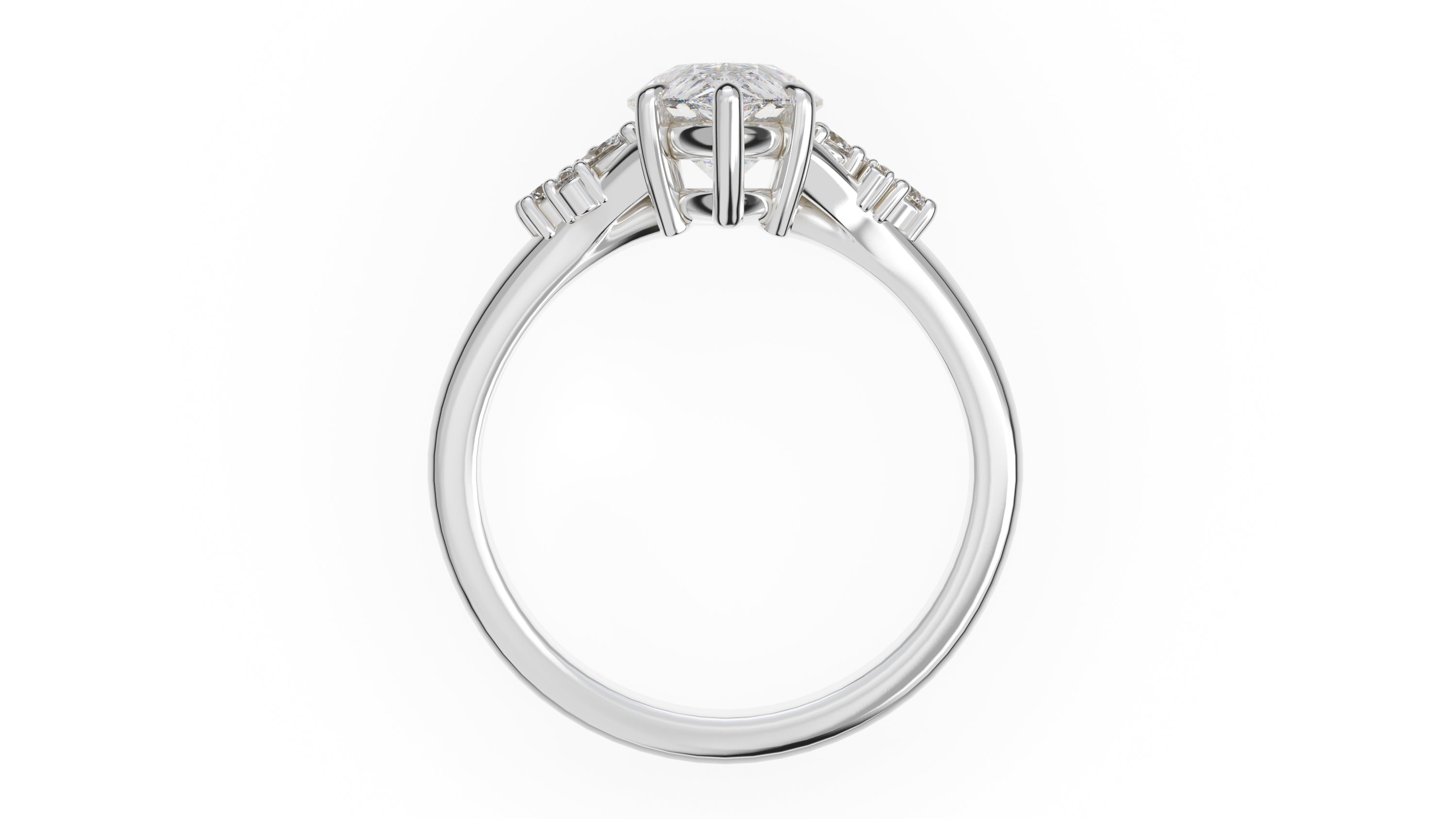 The Lyria Ring | Pear | Setting Only - Lavender Creek Gems 