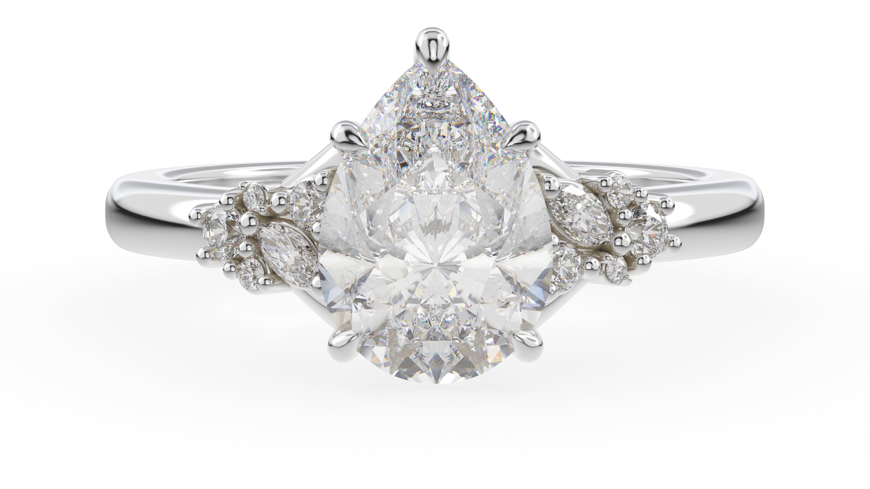 The Lyria Ring | Pear | Setting Only - Lavender Creek Gems 