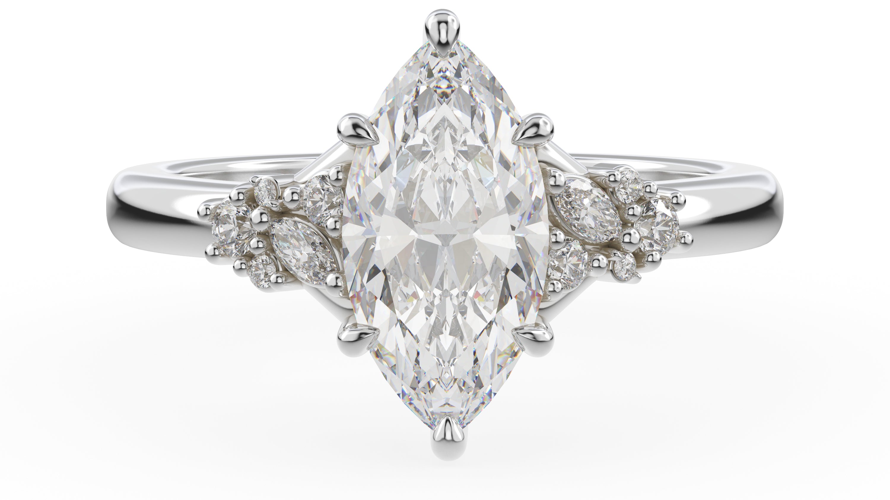 The Lyria Ring | Marquise | Setting Only - Lavender Creek Gems 
