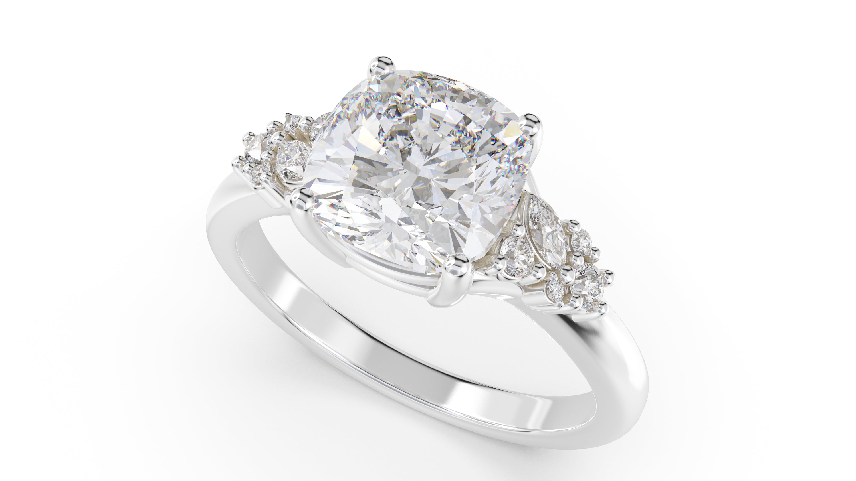 The Lyria Ring | Cushion | Setting Only - Lavender Creek Gems 
