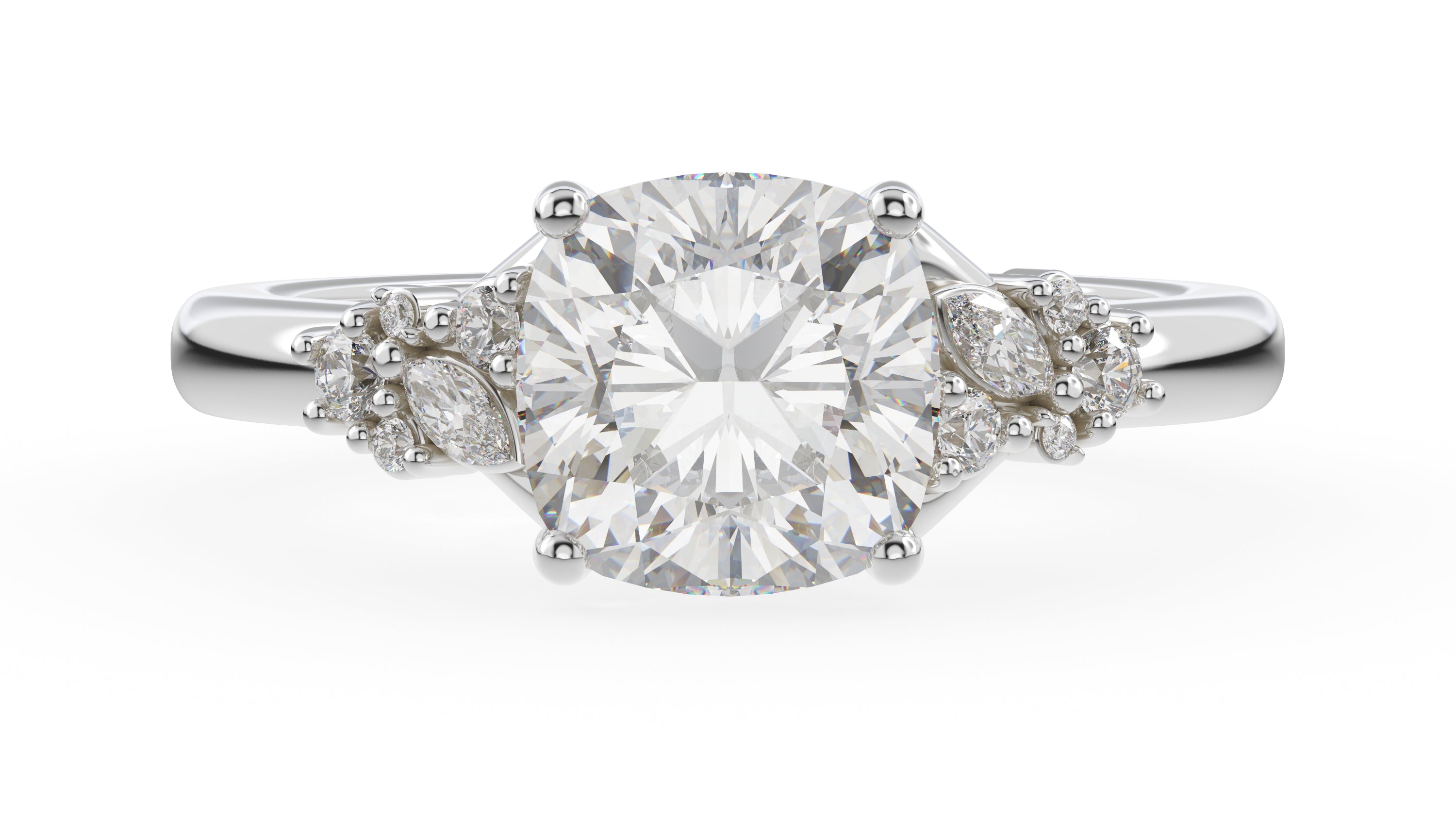The Lyria Ring | Cushion | Setting Only - Lavender Creek Gems 