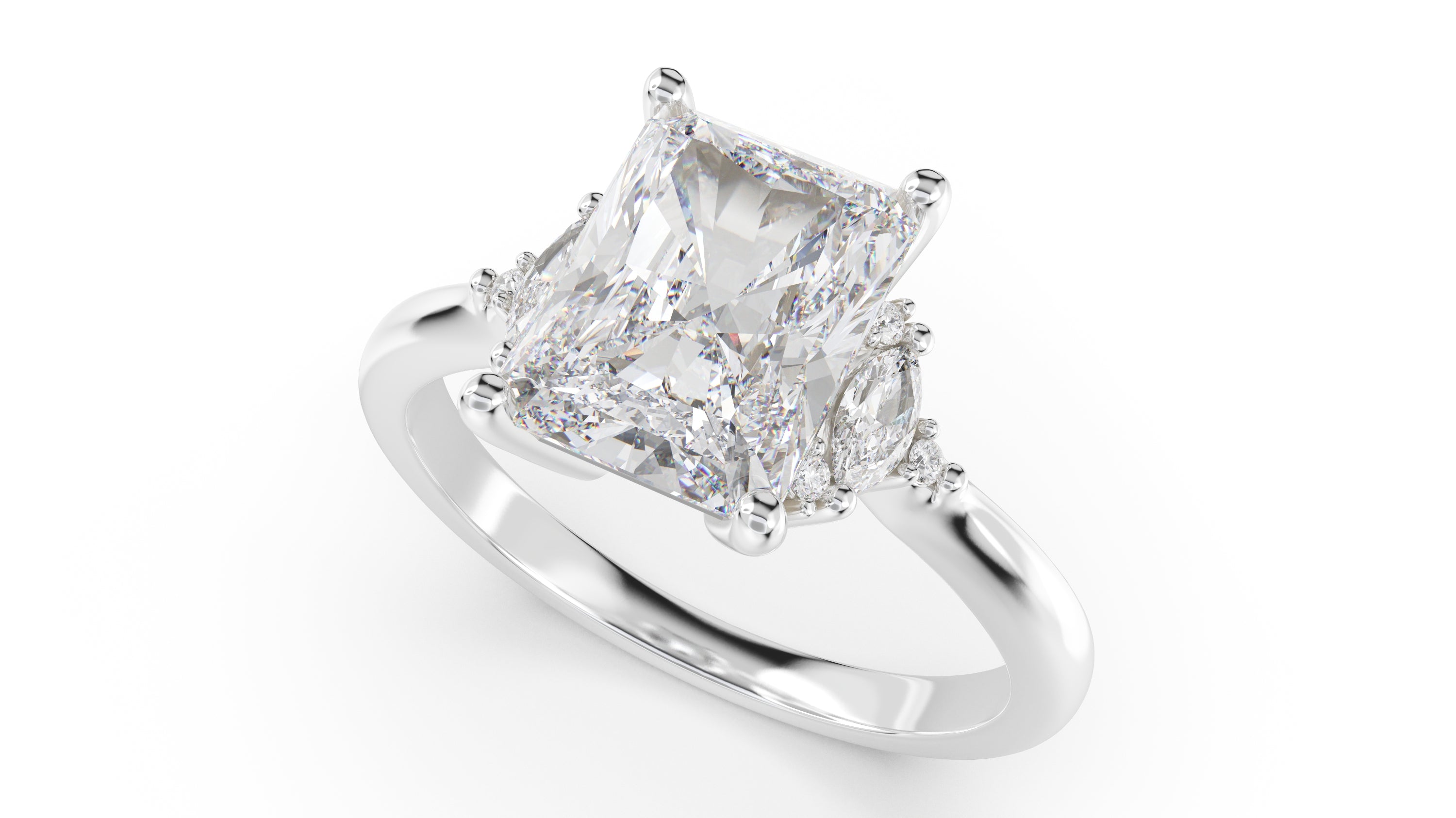 The Low Maren Ring | Radiant | Setting Only - Lavender Creek Gems 