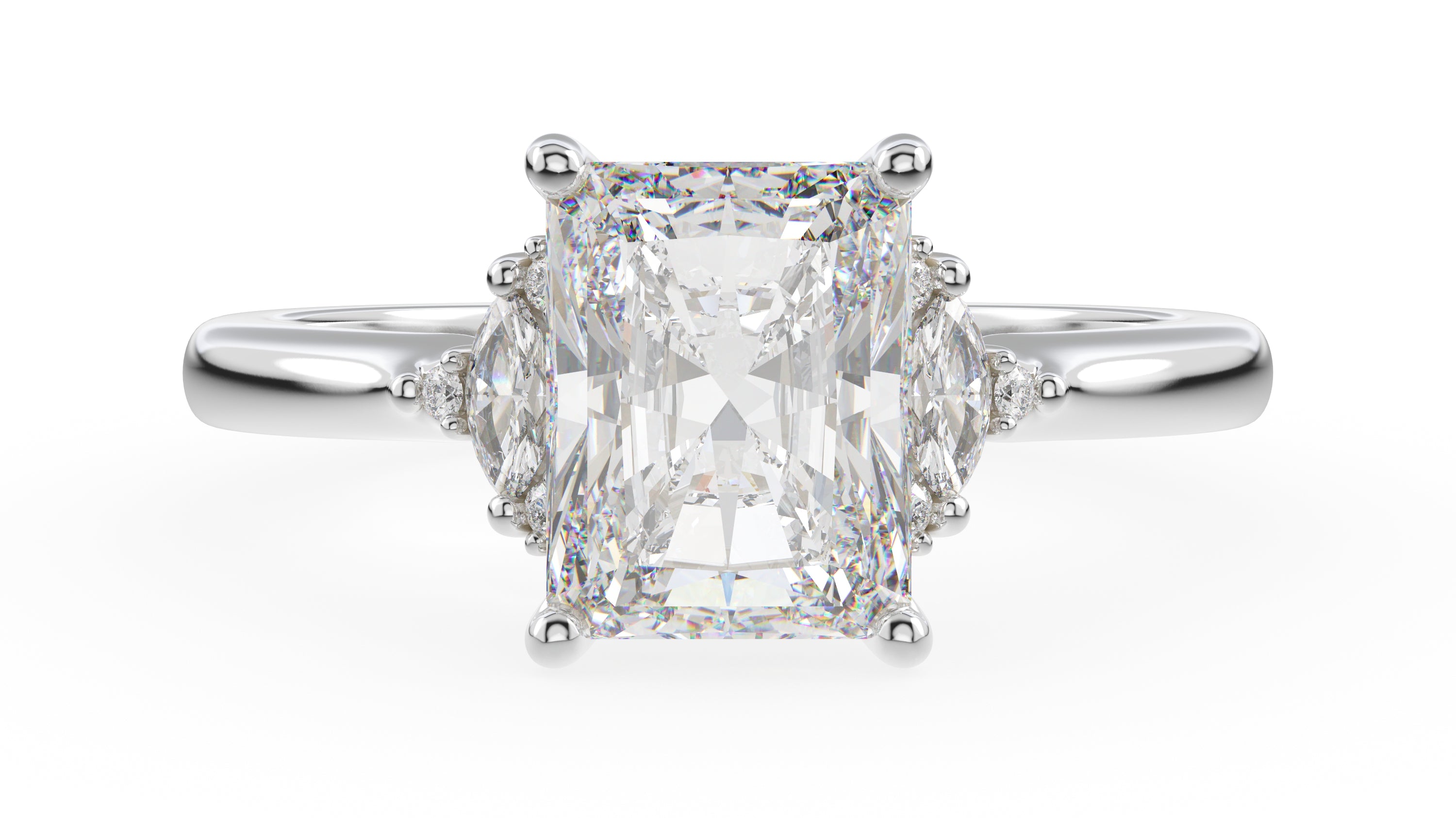 The Low Maren Ring | Radiant | Setting Only - Lavender Creek Gems 