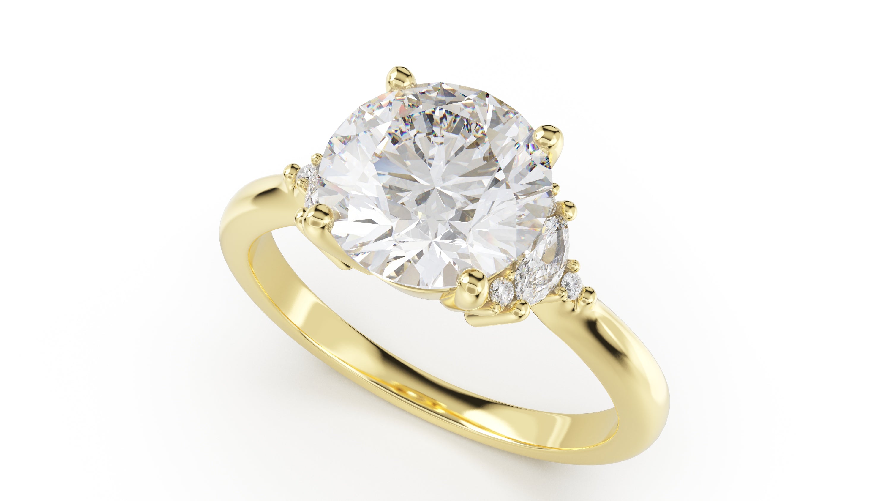The Low Maren Ring | Round | Setting Only - Lavender Creek Gems 