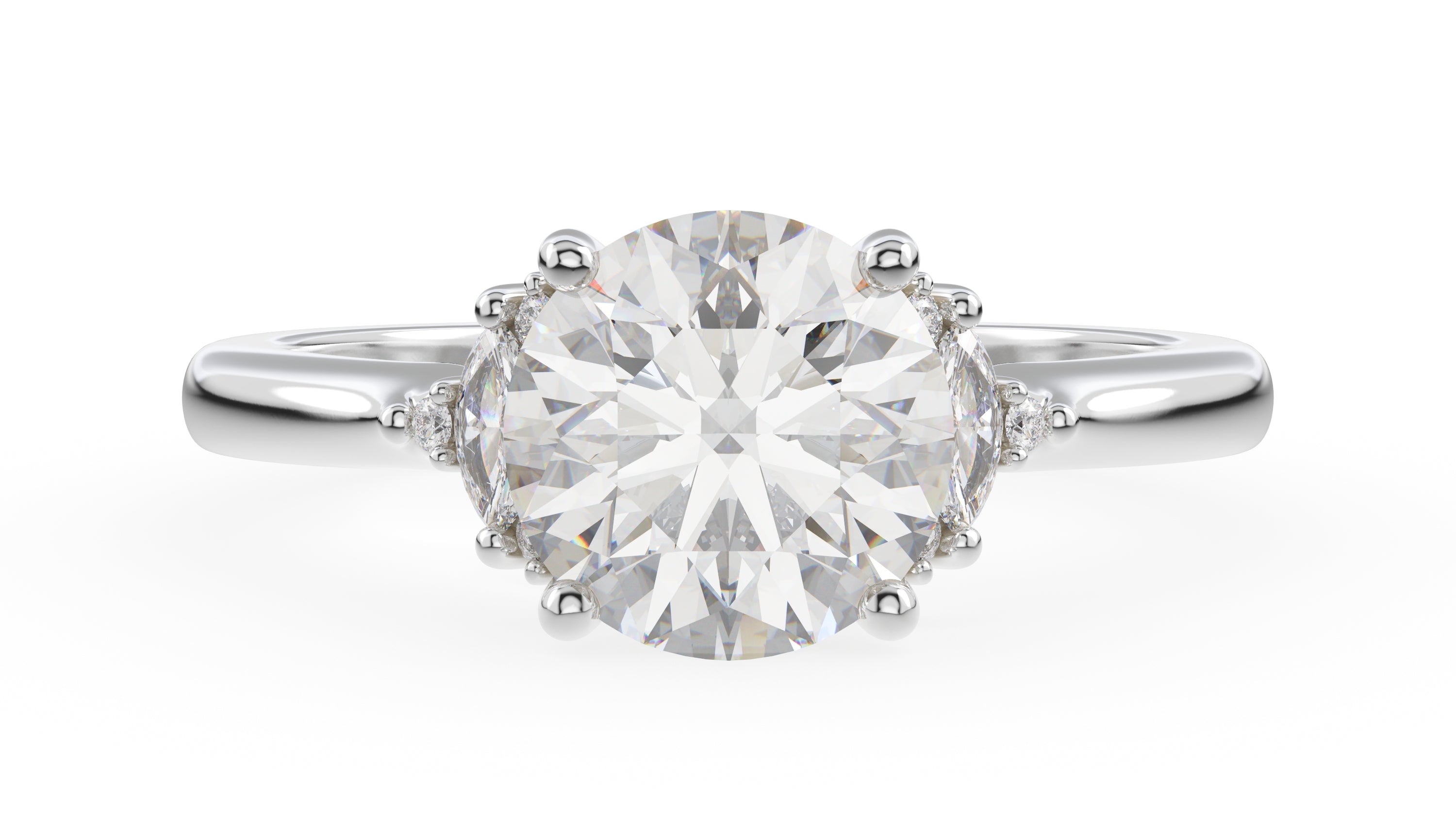 The Low Maren Ring | Round | Setting Only - Lavender Creek Gems 