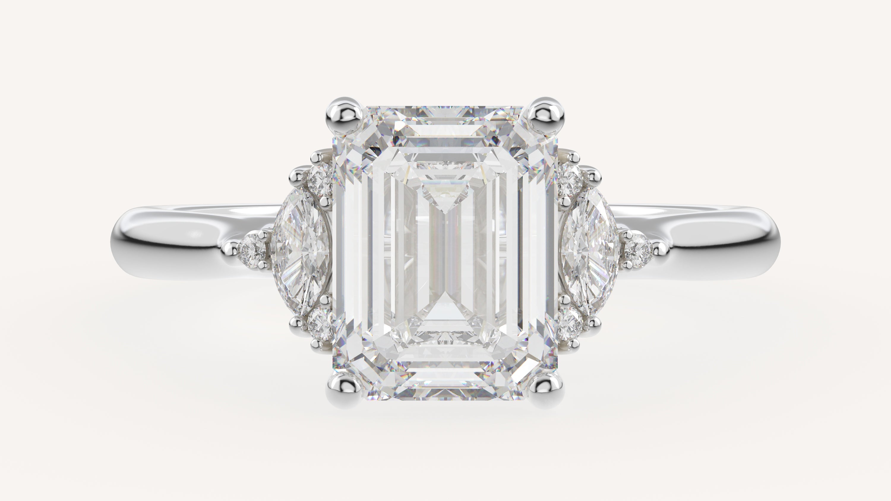 The Maren Ring | Emerald Cut | Setting Only - Lavender Creek Gems 
