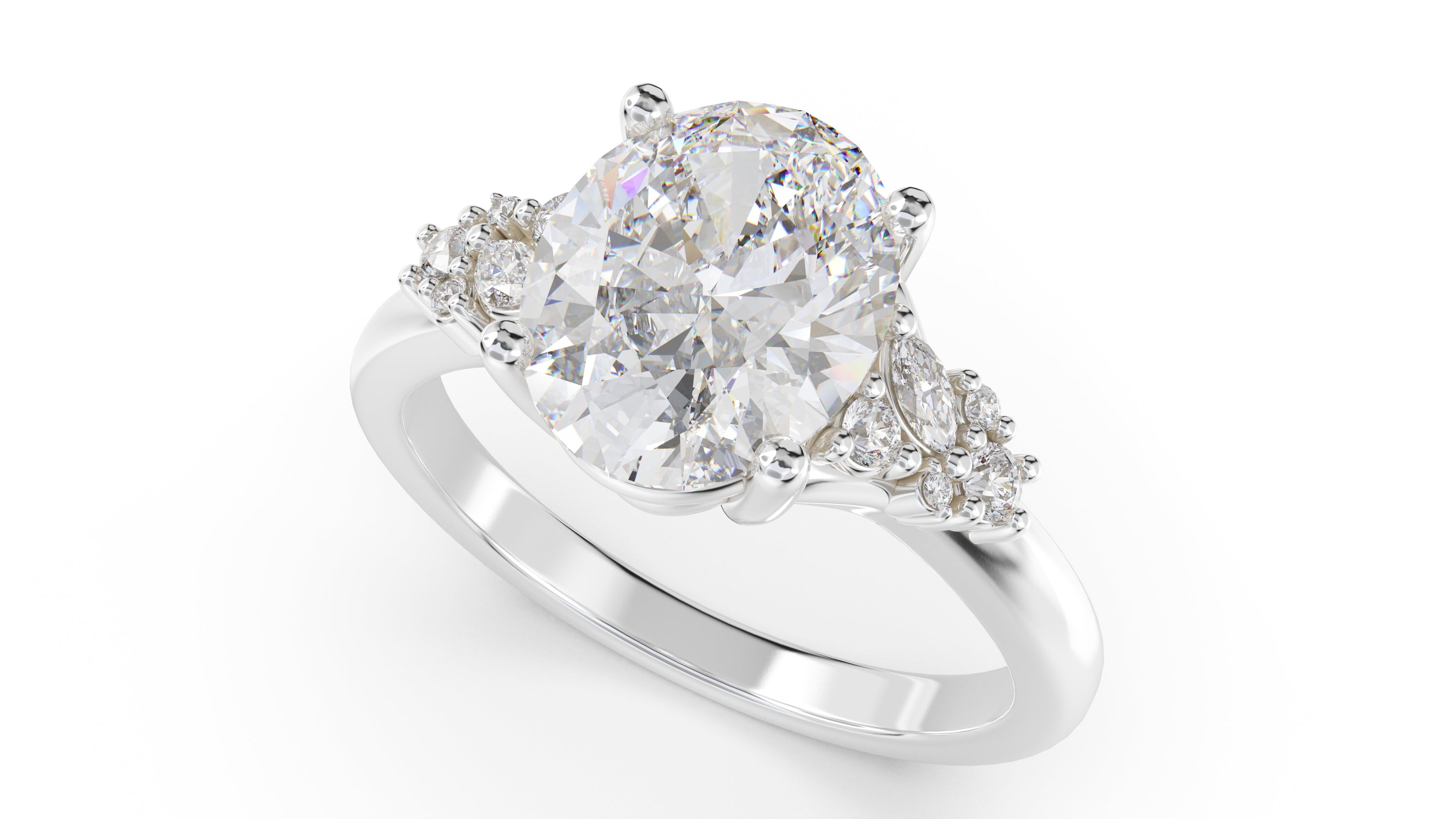 The Lyria Ring | Oval | Setting Only - Lavender Creek Gems 