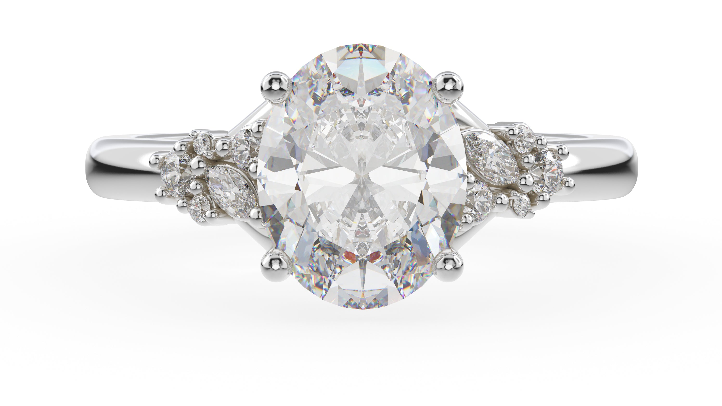 The Lyria Ring | Oval | Setting Only - Lavender Creek Gems 