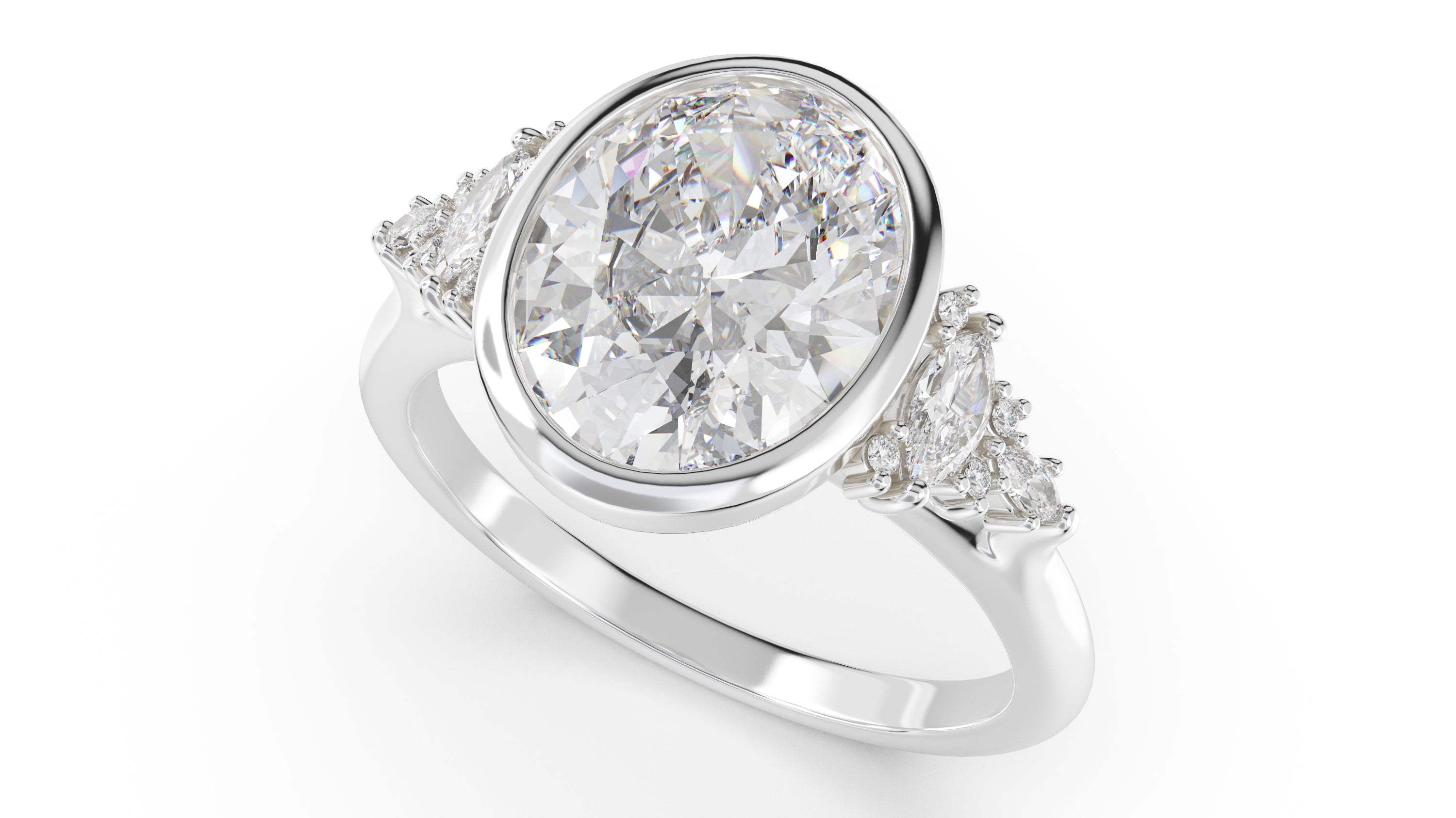 The Bezel Maeve Ring | Oval | Setting Only - Lavender Creek Gems 
