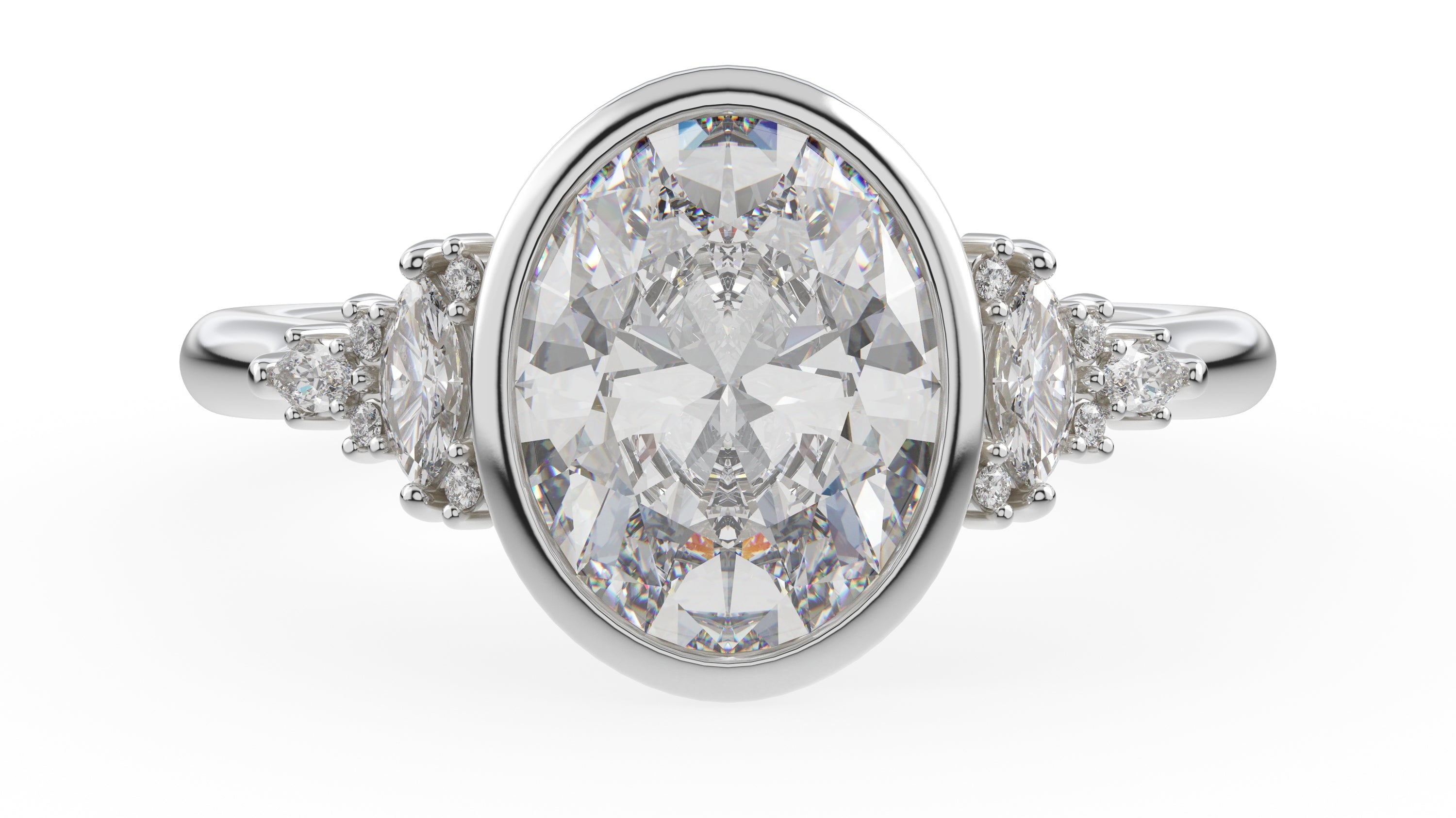 The Bezel Maeve Ring | Oval | Setting Only - Lavender Creek Gems 