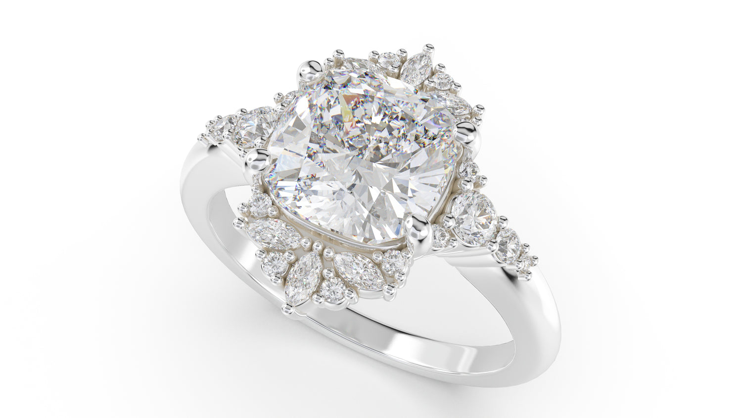 The Comtesse Ring | Cushion | Setting Only - Lavender Creek Gems 