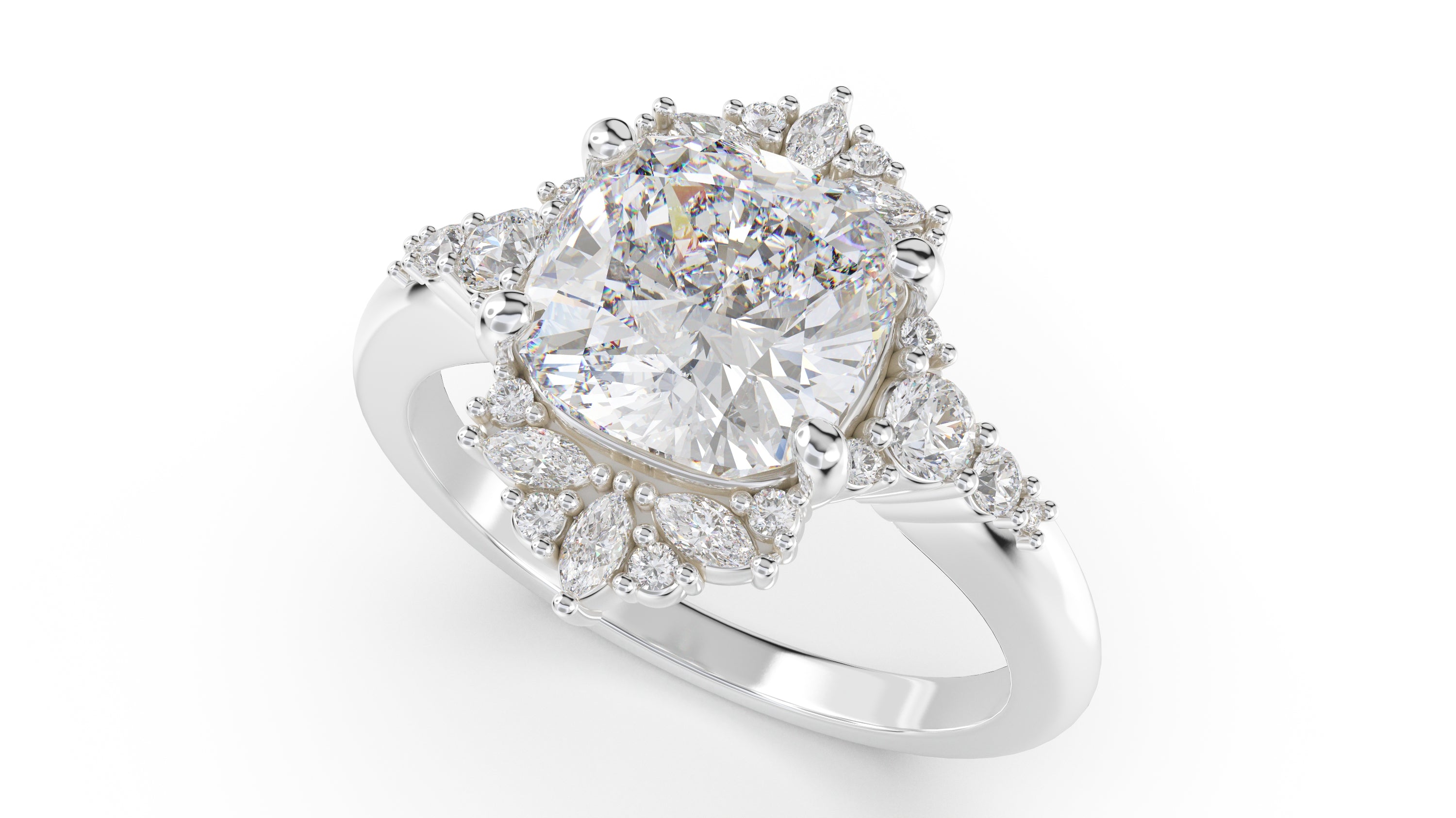 The Comtesse Ring | Cushion | Setting Only - Lavender Creek Gems 