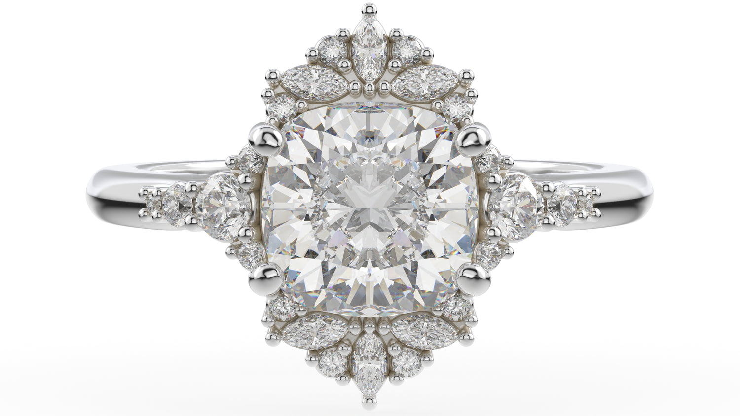 The Comtesse Ring | Cushion | Setting Only - Lavender Creek Gems 
