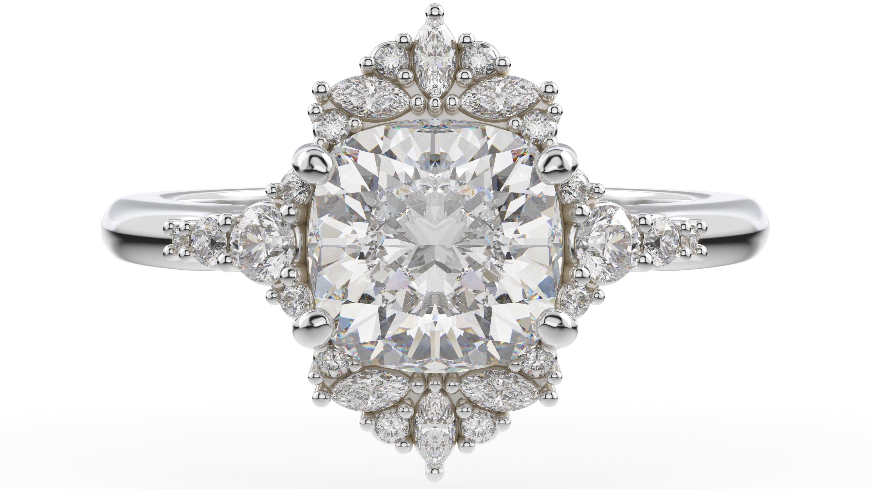 The Comtesse Ring | Cushion | Setting Only - Lavender Creek Gems 