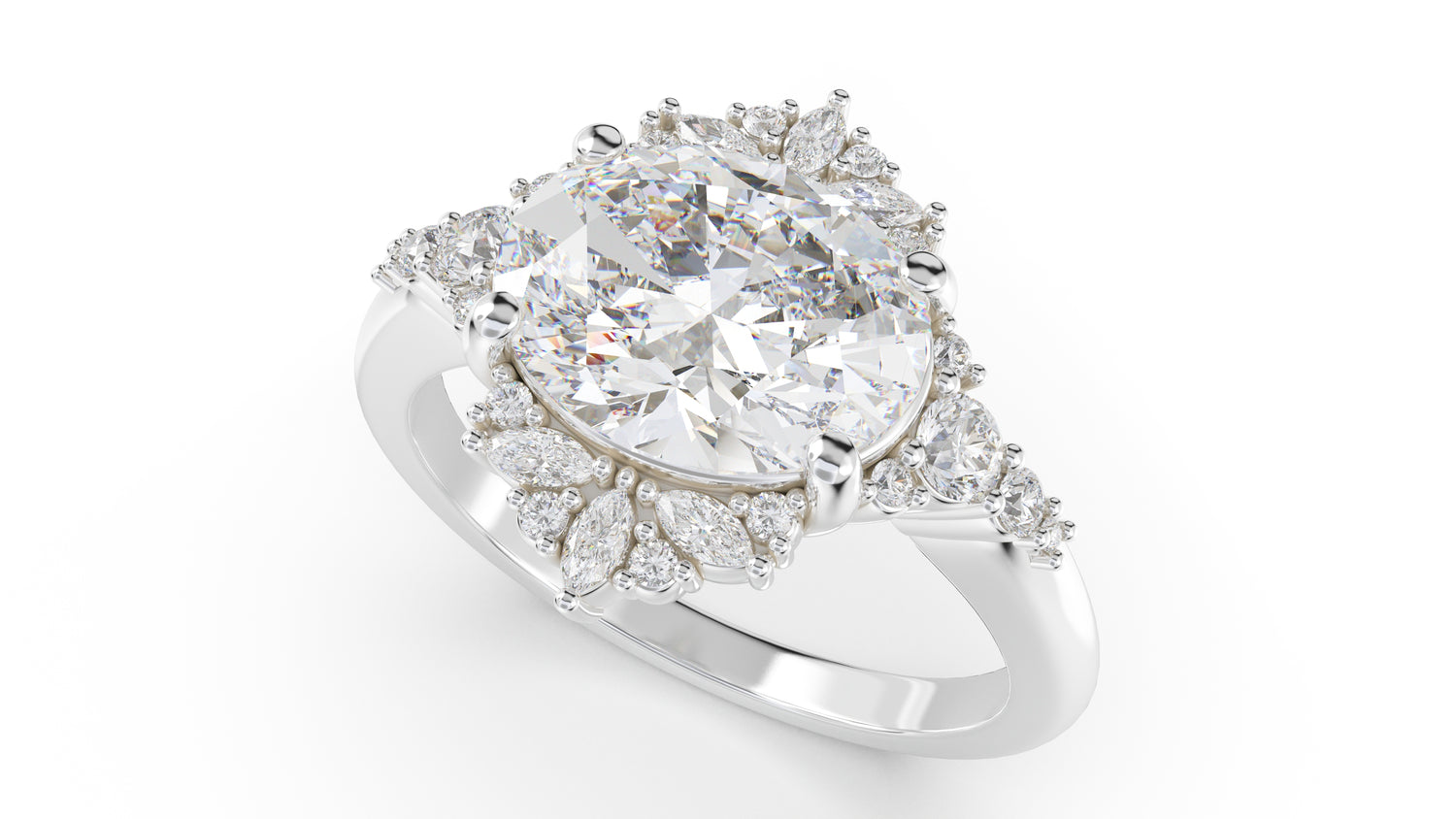 The Comtesse Ring | Oval | Setting Only - Lavender Creek Gems 