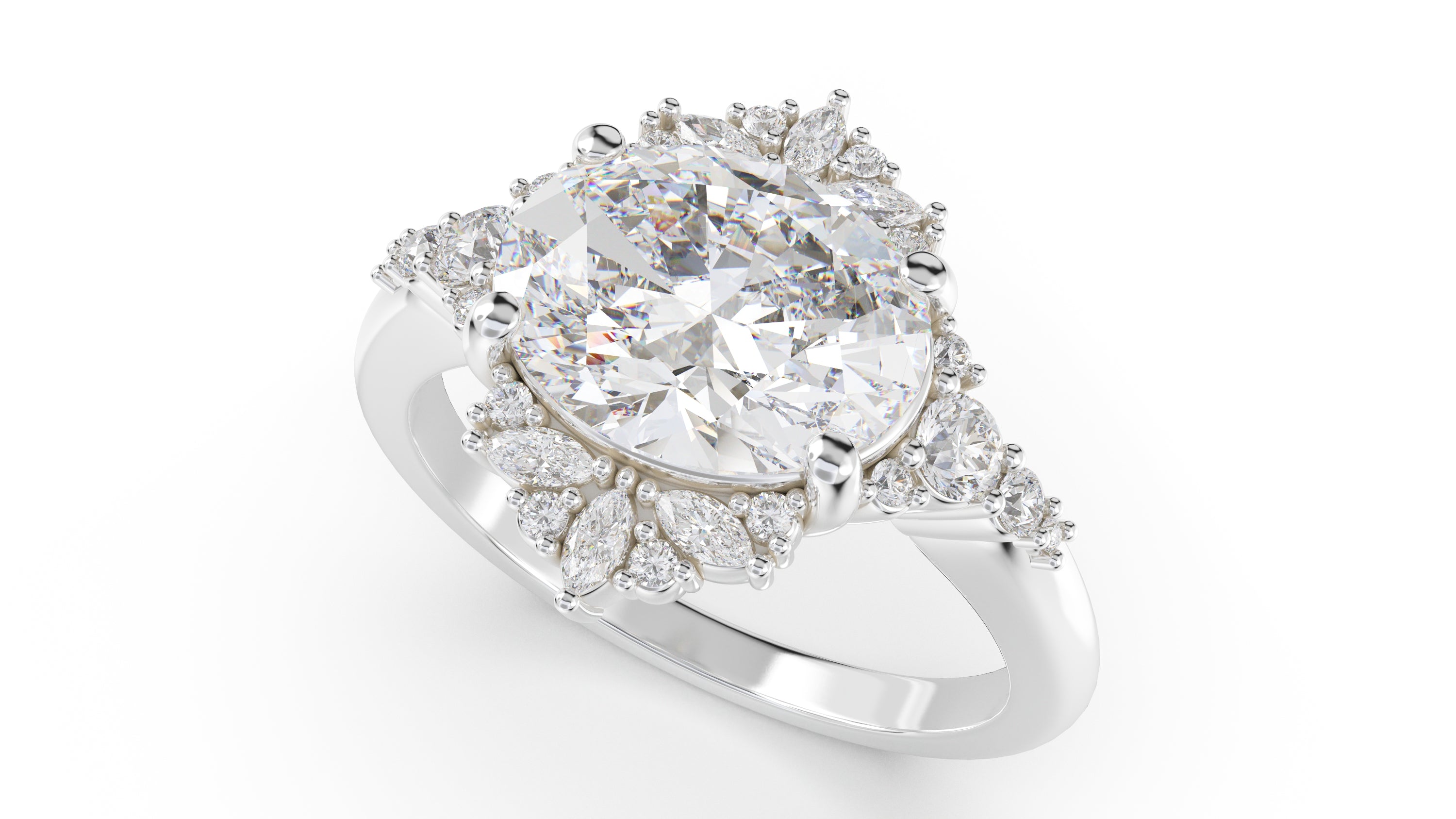 The Comtesse Ring | Oval | Setting Only - Lavender Creek Gems 