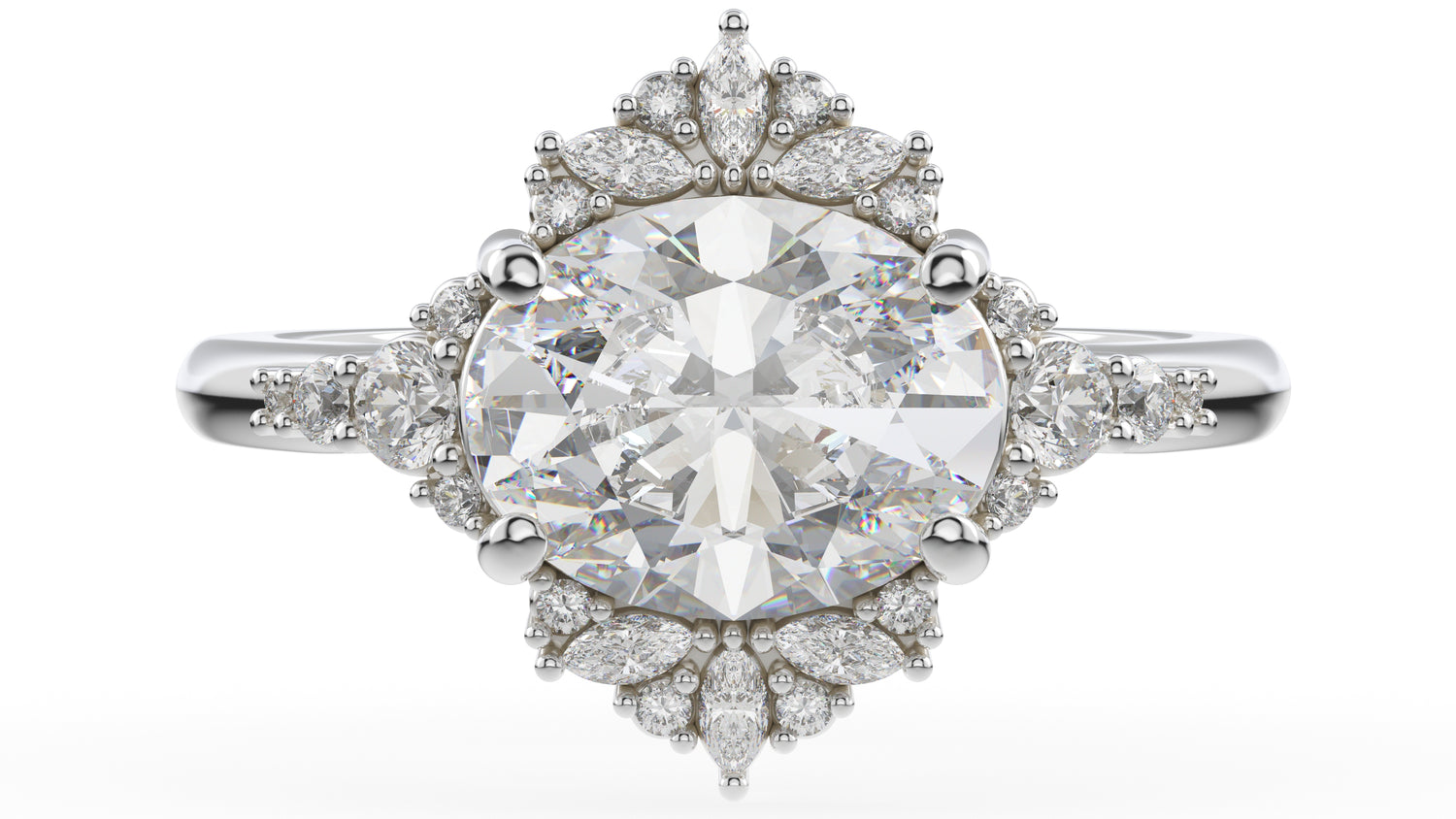 The Comtesse Ring | Oval | Setting Only - Lavender Creek Gems 