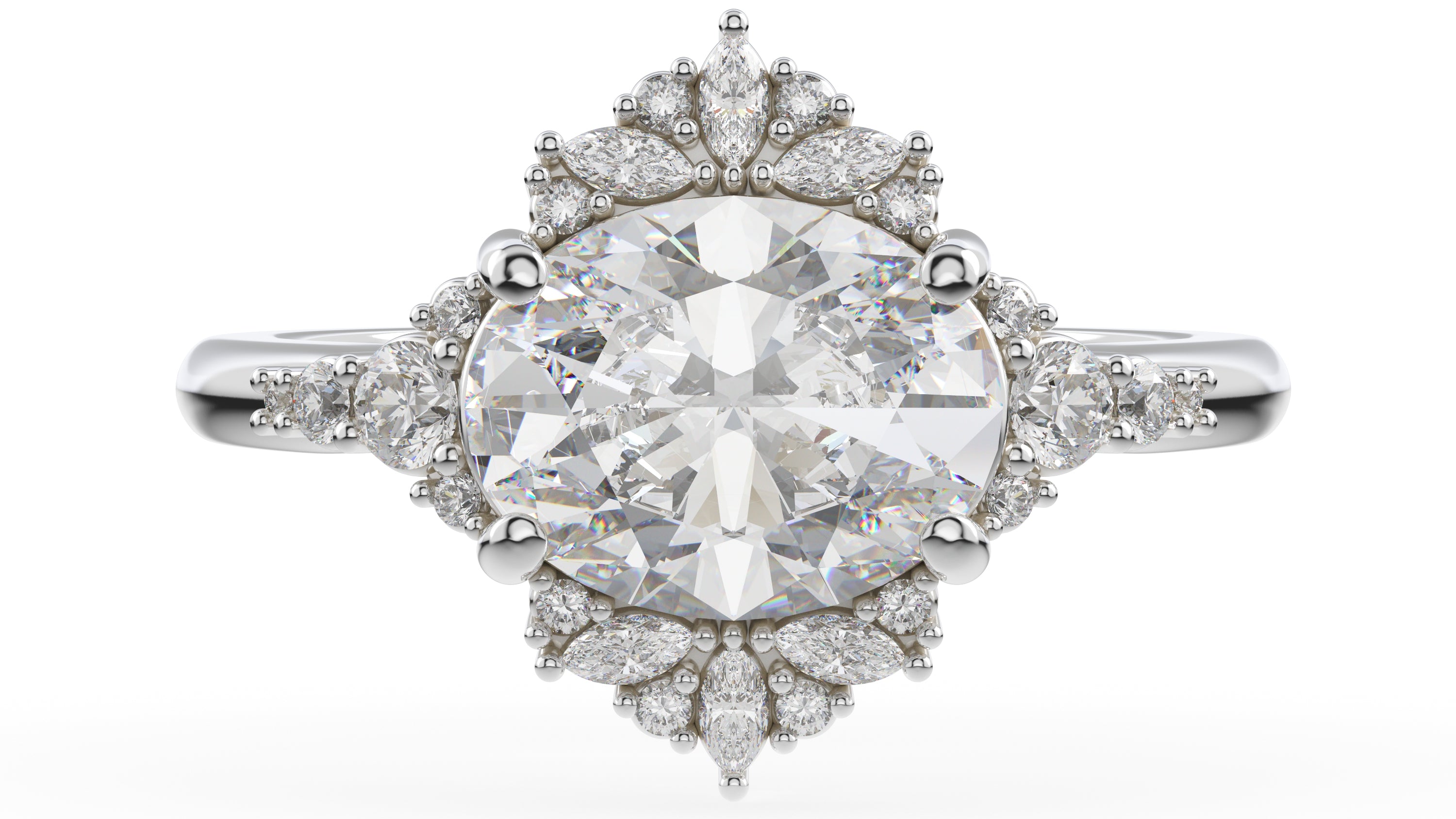 The Comtesse Ring | Oval | Setting Only - Lavender Creek Gems 