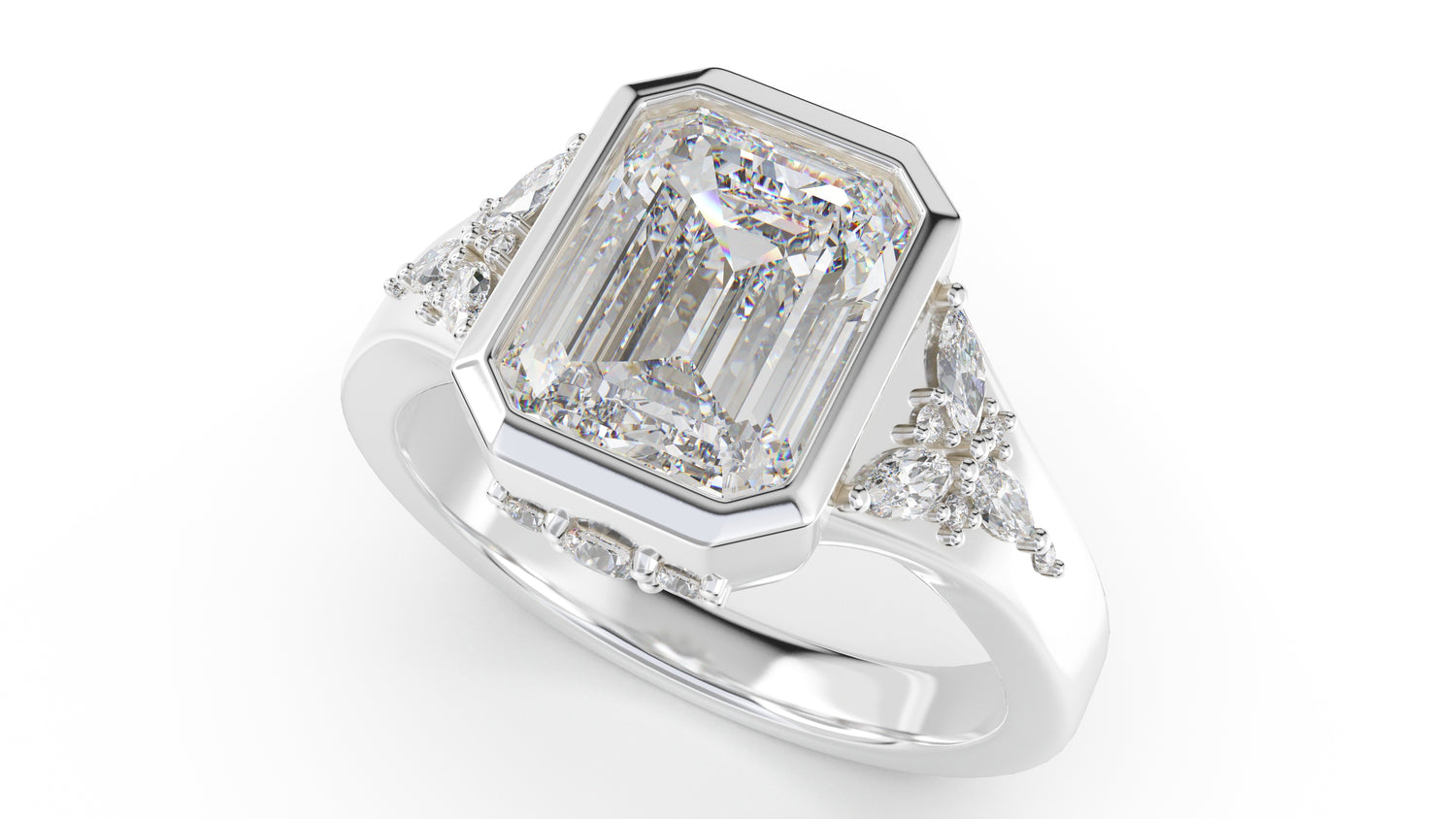 The Daylight Ring | Emerald Cut | Setting Only - Lavender Creek Gems 