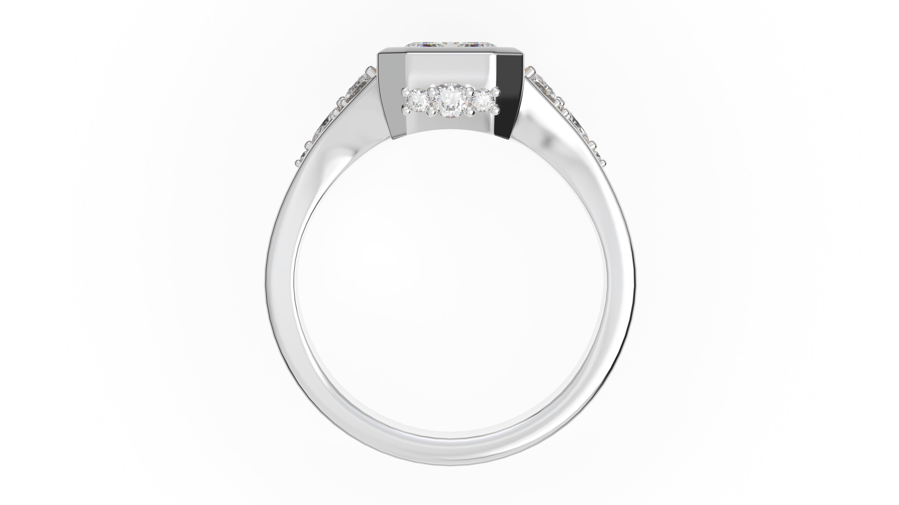 The Daylight Ring | Emerald Cut | Setting Only - Lavender Creek Gems 