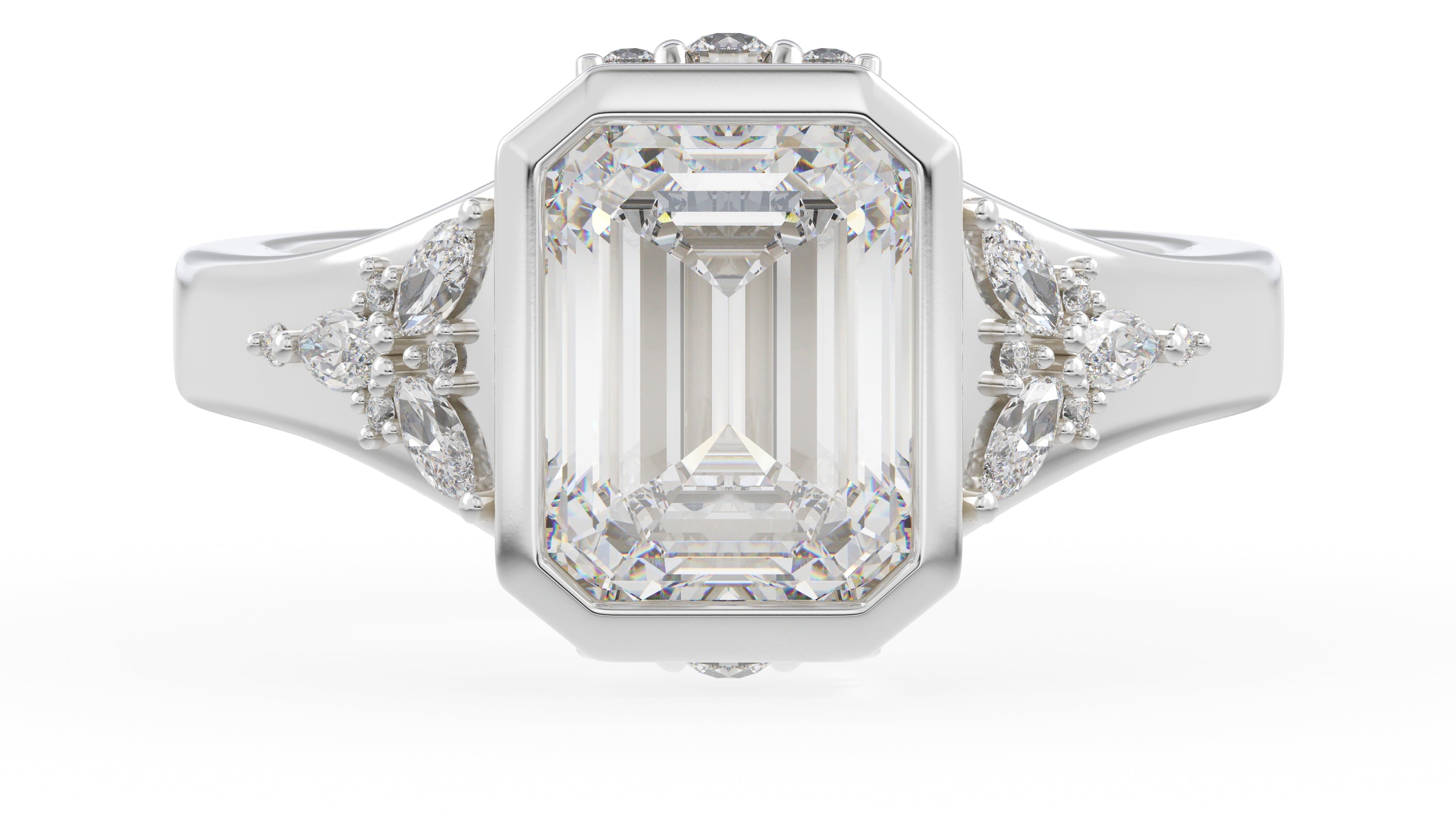 The Daylight Ring | Emerald Cut | Setting Only - Lavender Creek Gems 