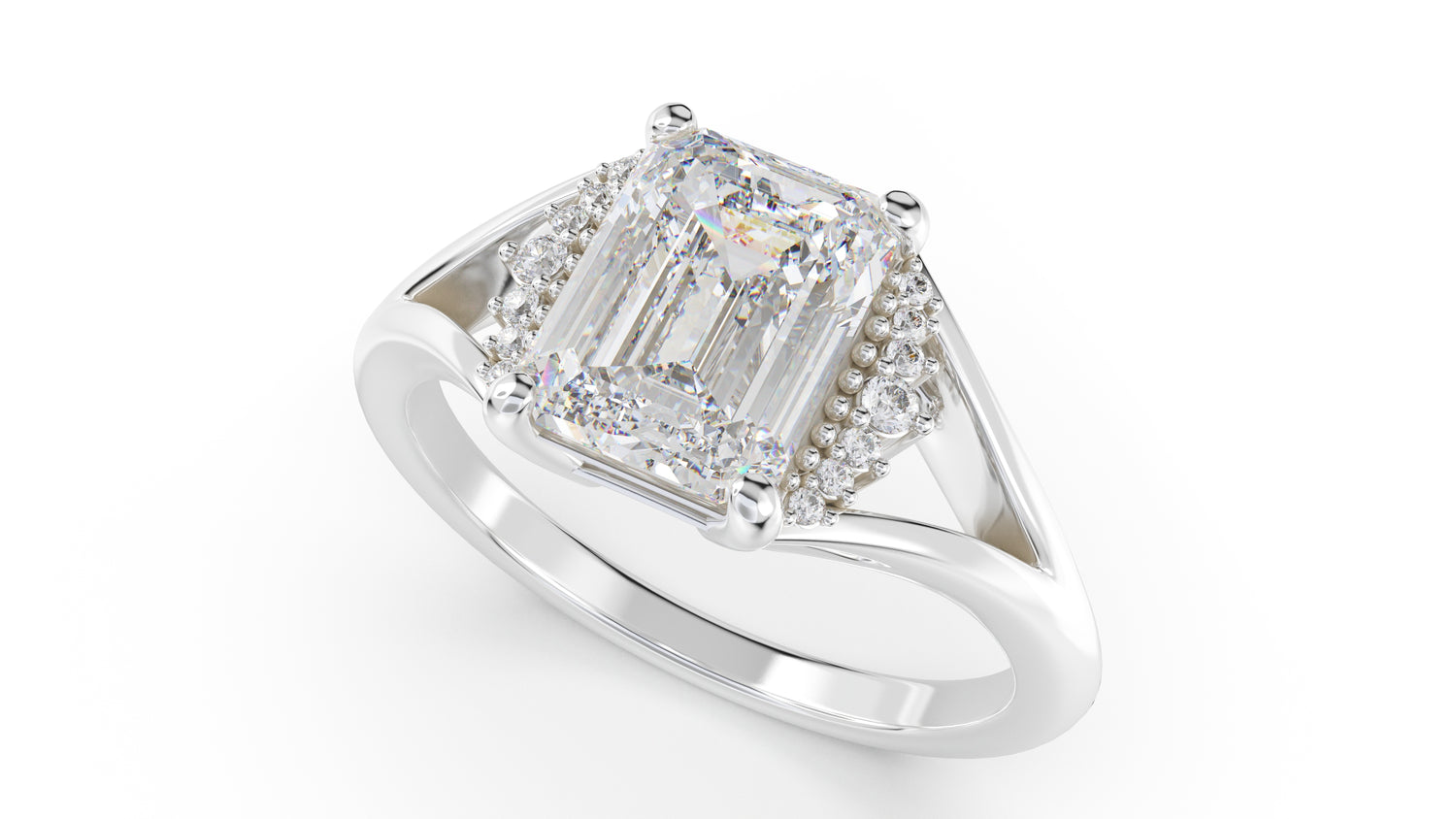 The Serendipity Ring | Emerald Cut | Setting Only