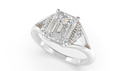 The Serendipity Ring | Emerald Cut | Setting Only