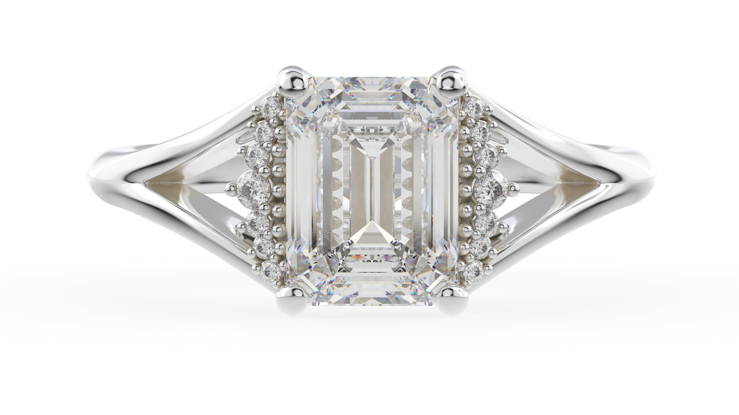 The Serendipity Ring | Emerald Cut | Setting Only