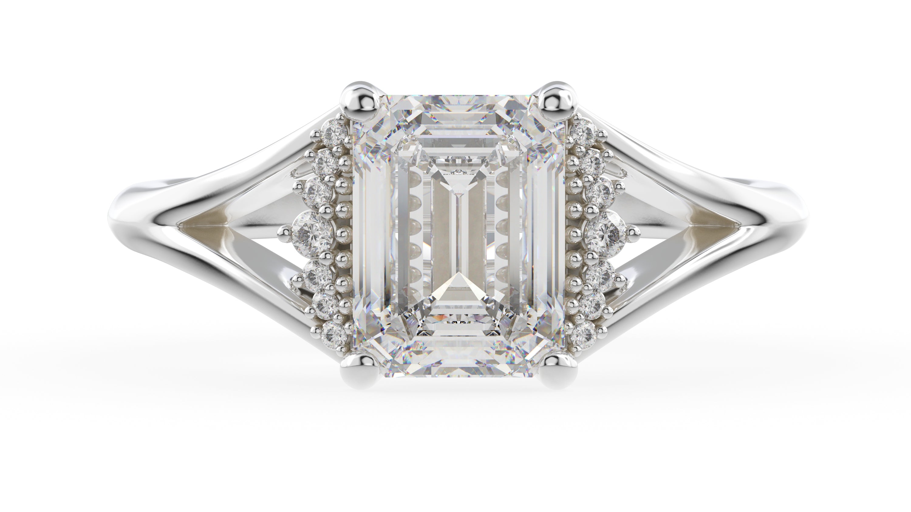 The Serendipity Ring | Emerald Cut | Setting Only
